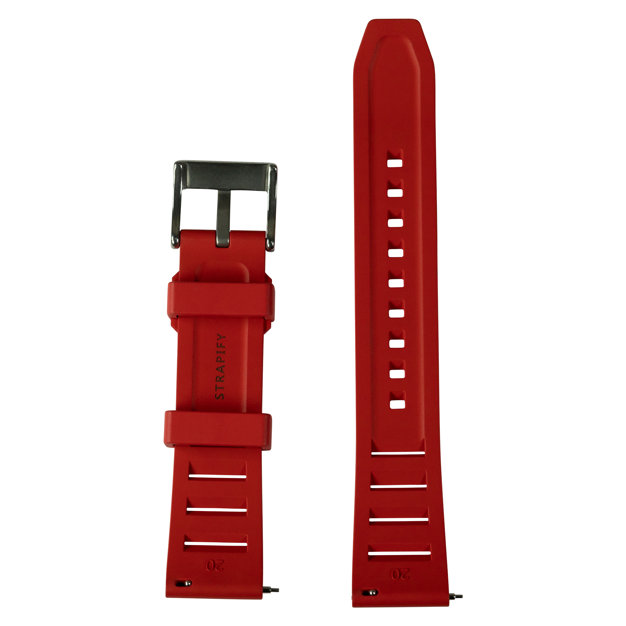 [Tissot Prx 40] Shark Fin FKM Rubber - Red