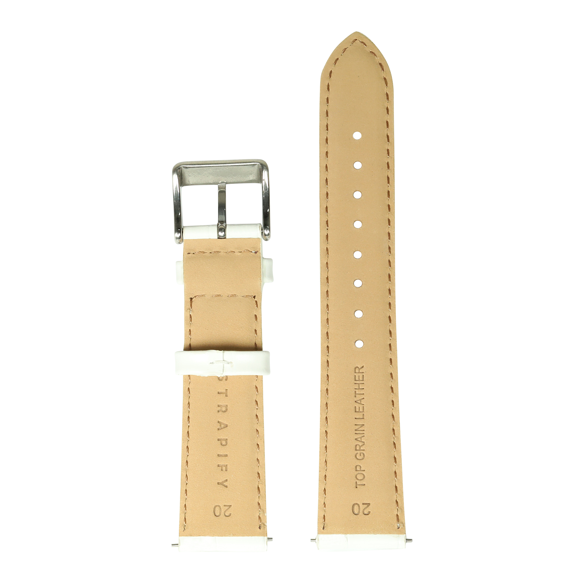 [Fitbit Versa 3 & 4/Sense 1 & 2] Alligator Leather - White