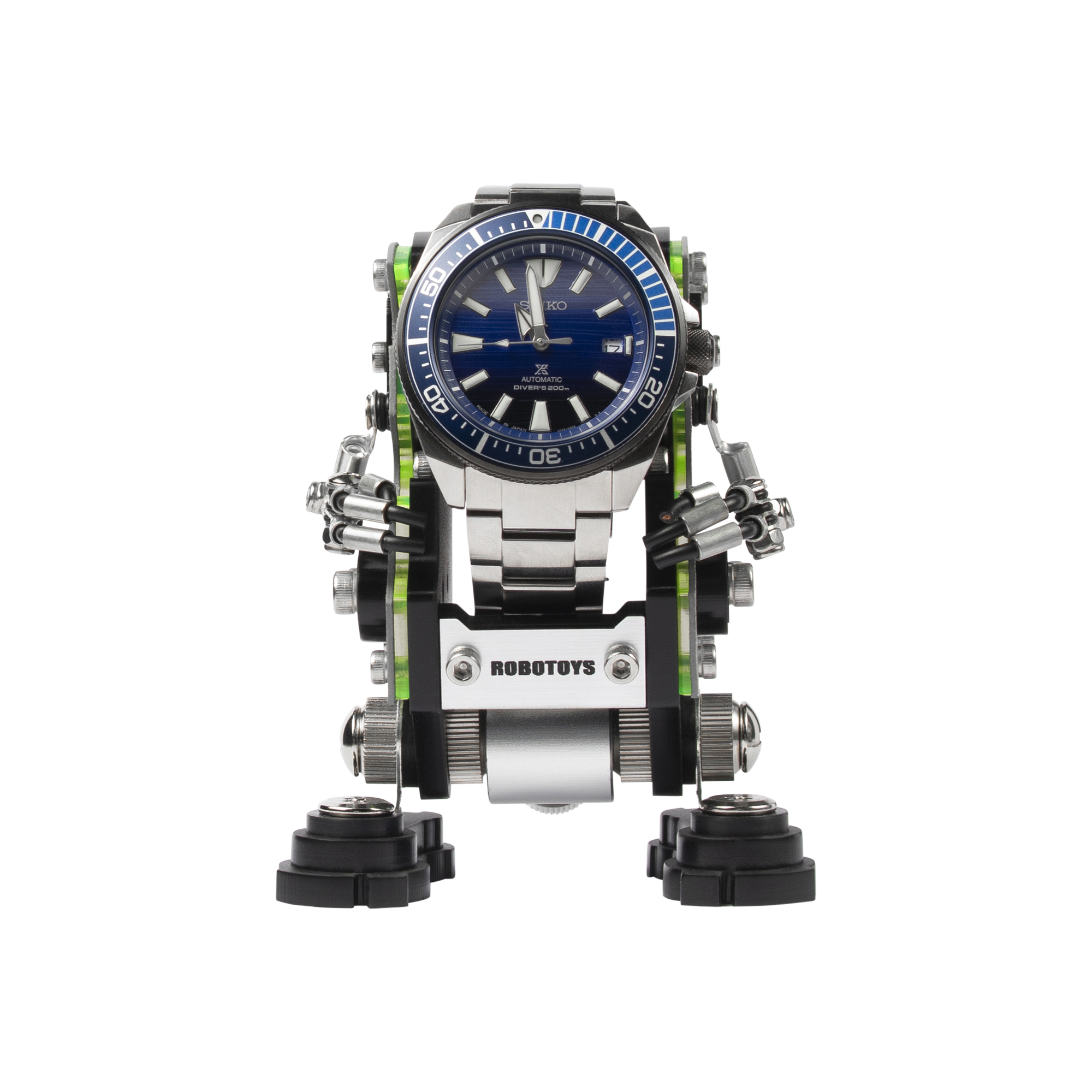 [RoboToys] Watch Stand - NanoBot - Saffiano Silver