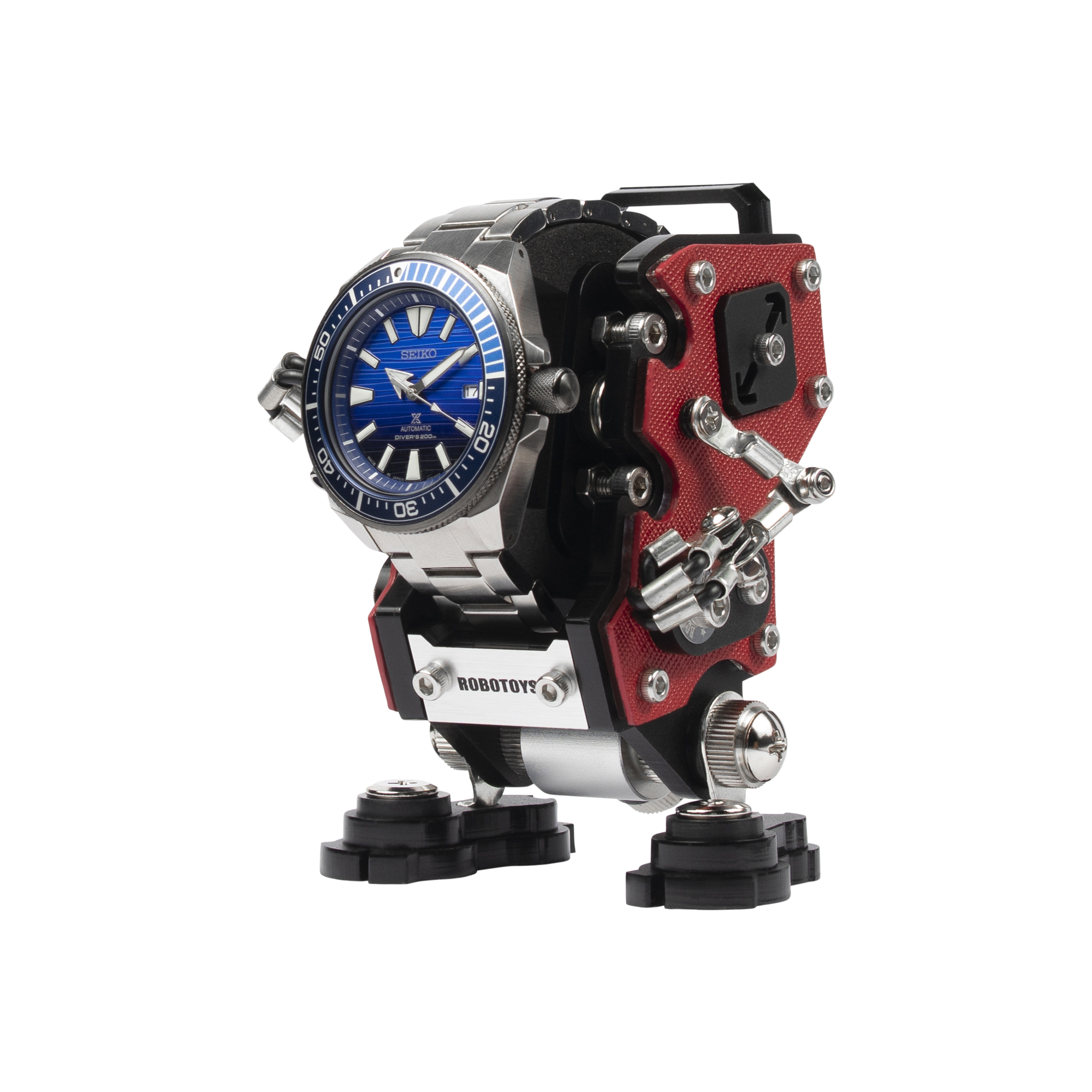 [RoboToys] Watch Stand - NanoBot - Saffiano Red