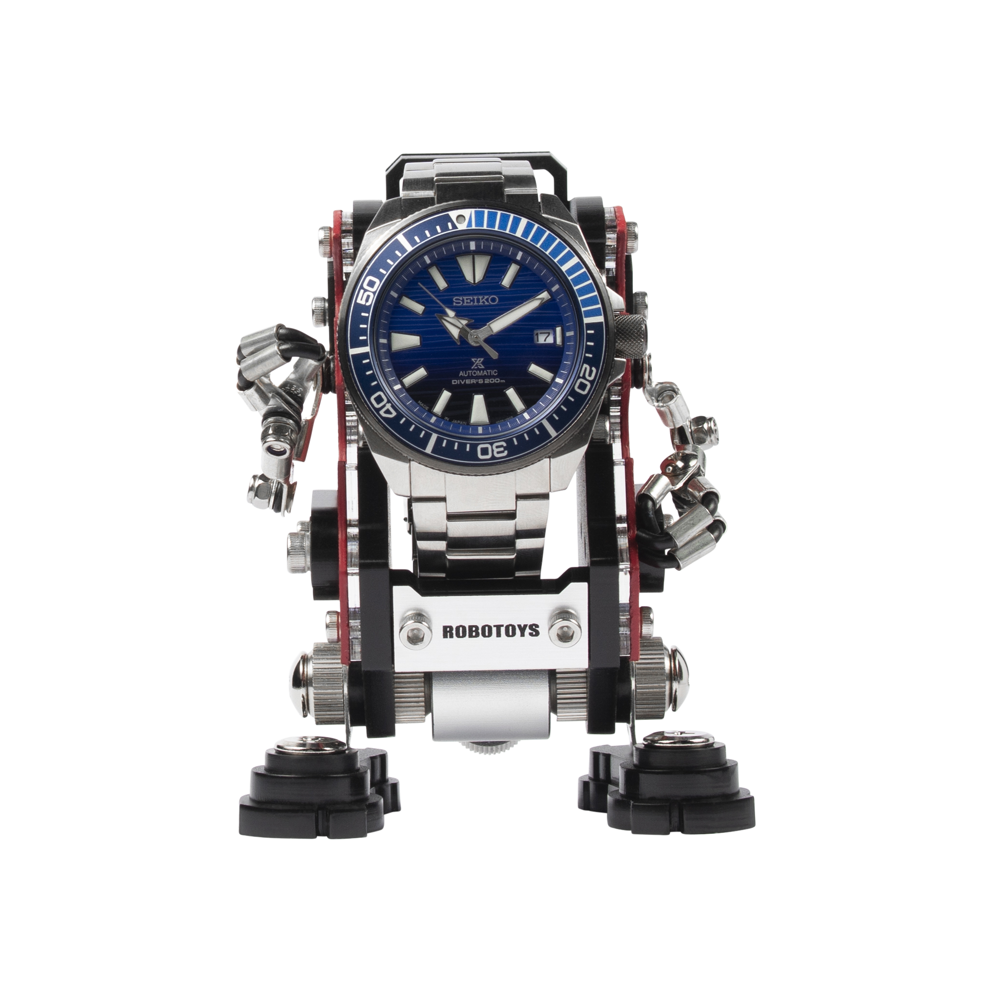 [RoboToys] Watch Stand - NanoBot - Saffiano Red
