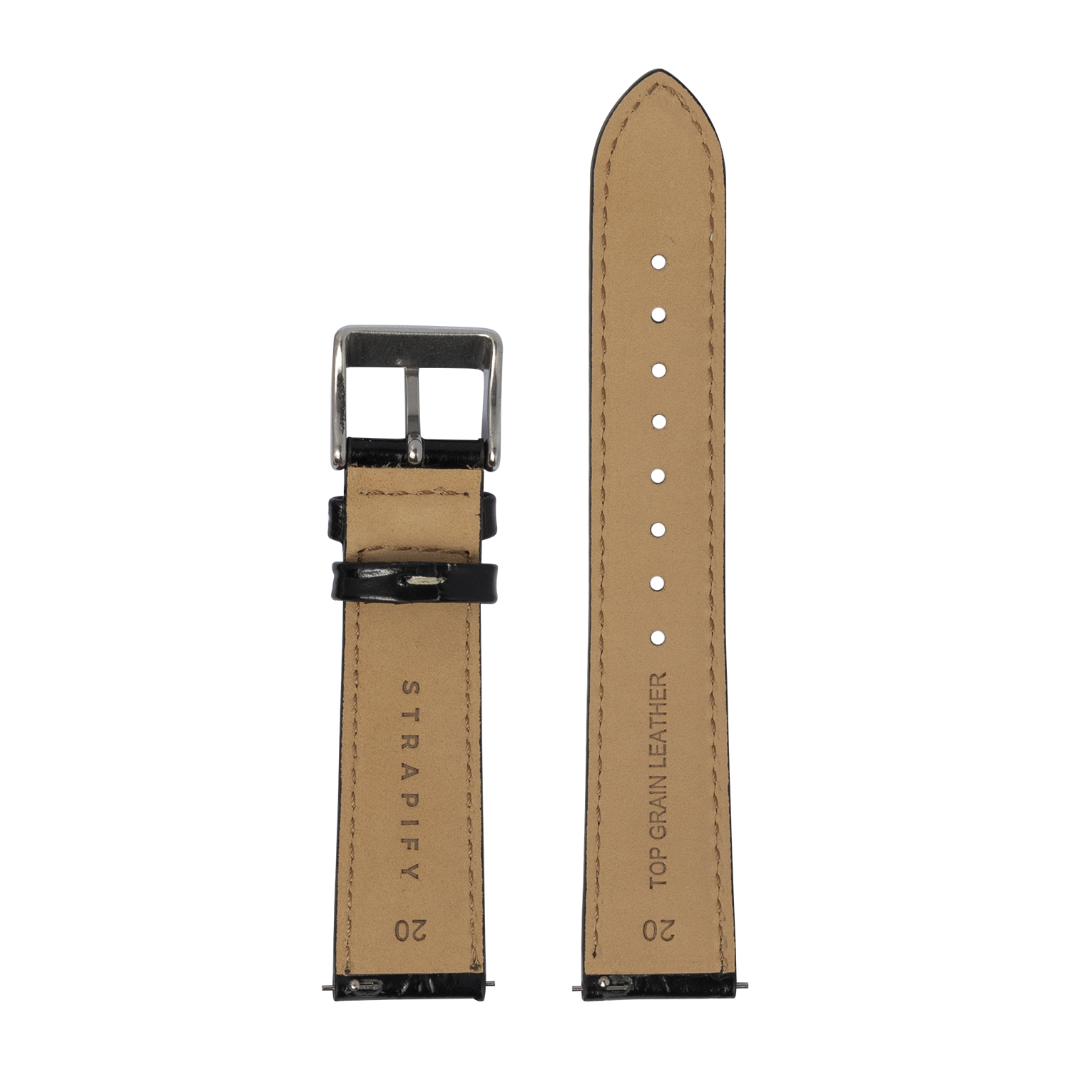 [QuickFit] Alligator Leather - Black | White Stitching