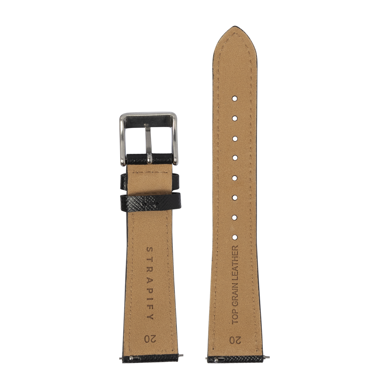 [Fitbit Versa 3 & 4/Sense 1 & 2] Saffiano Leather - Black