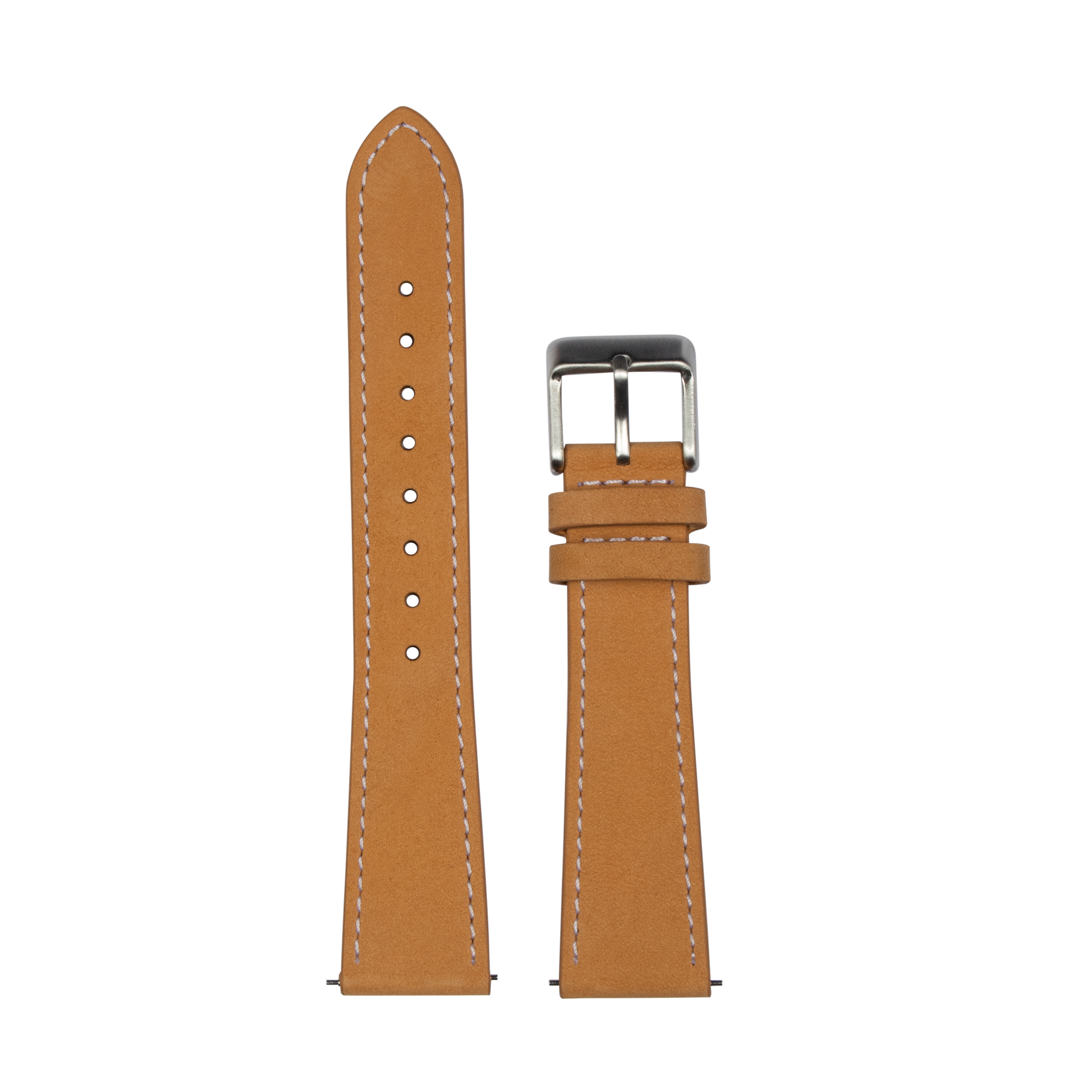 [Galaxy Watch 8/Ultra] Nubuck Leather - Brown | White Stitching