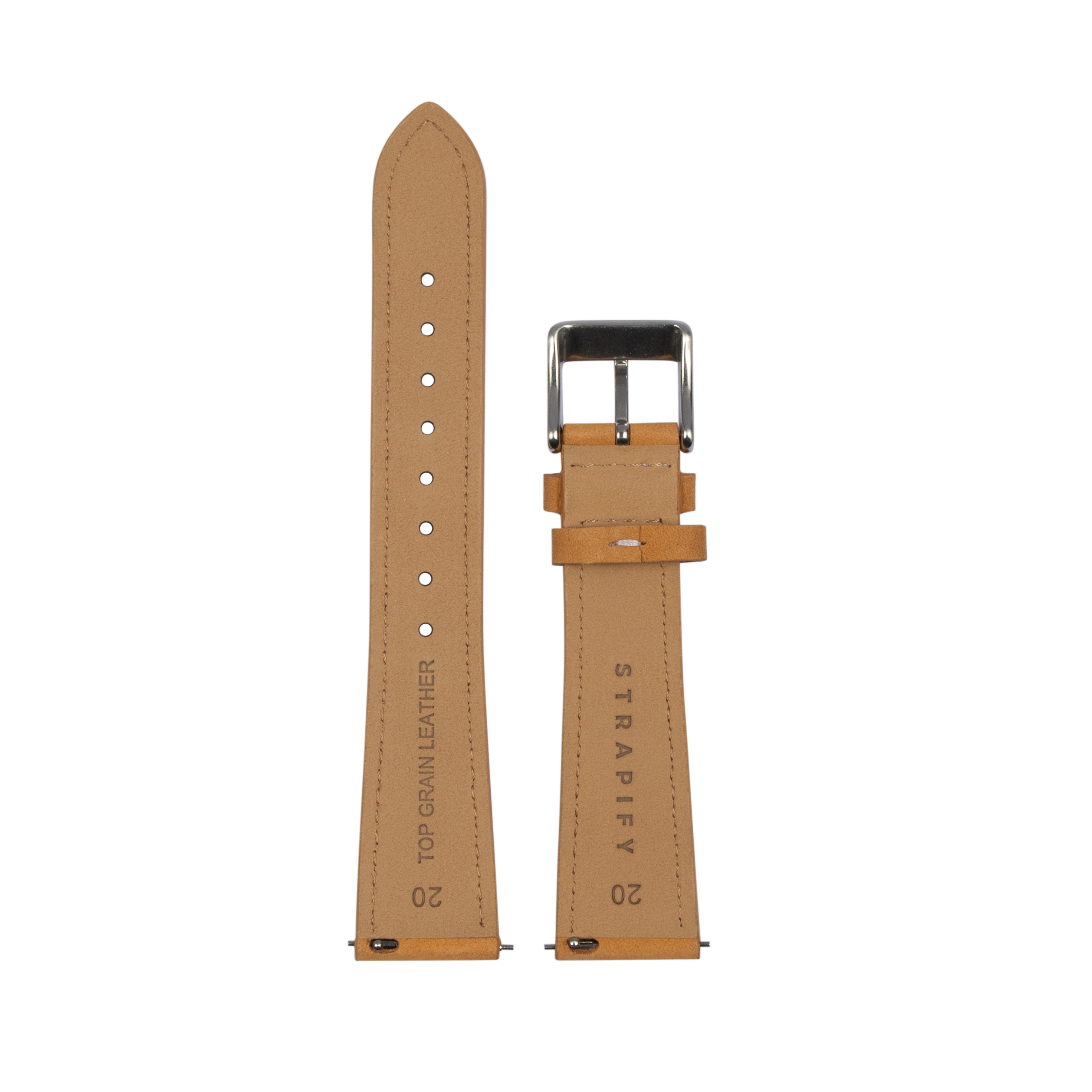 [Fitbit Charge 3 / 4] Nubuck Leather - Brown | White Stitching