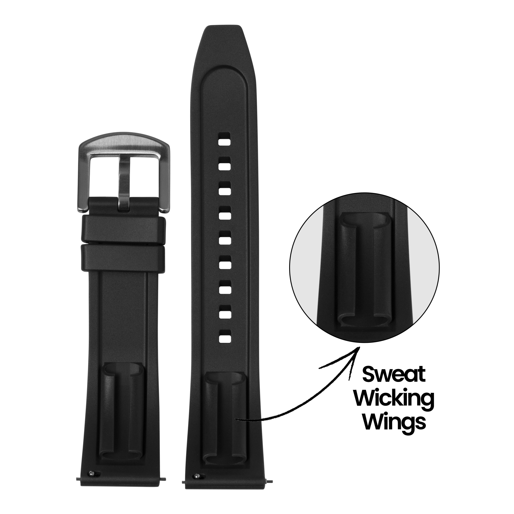 [Tissot Prx 40] Kingston FKM Rubber - Black