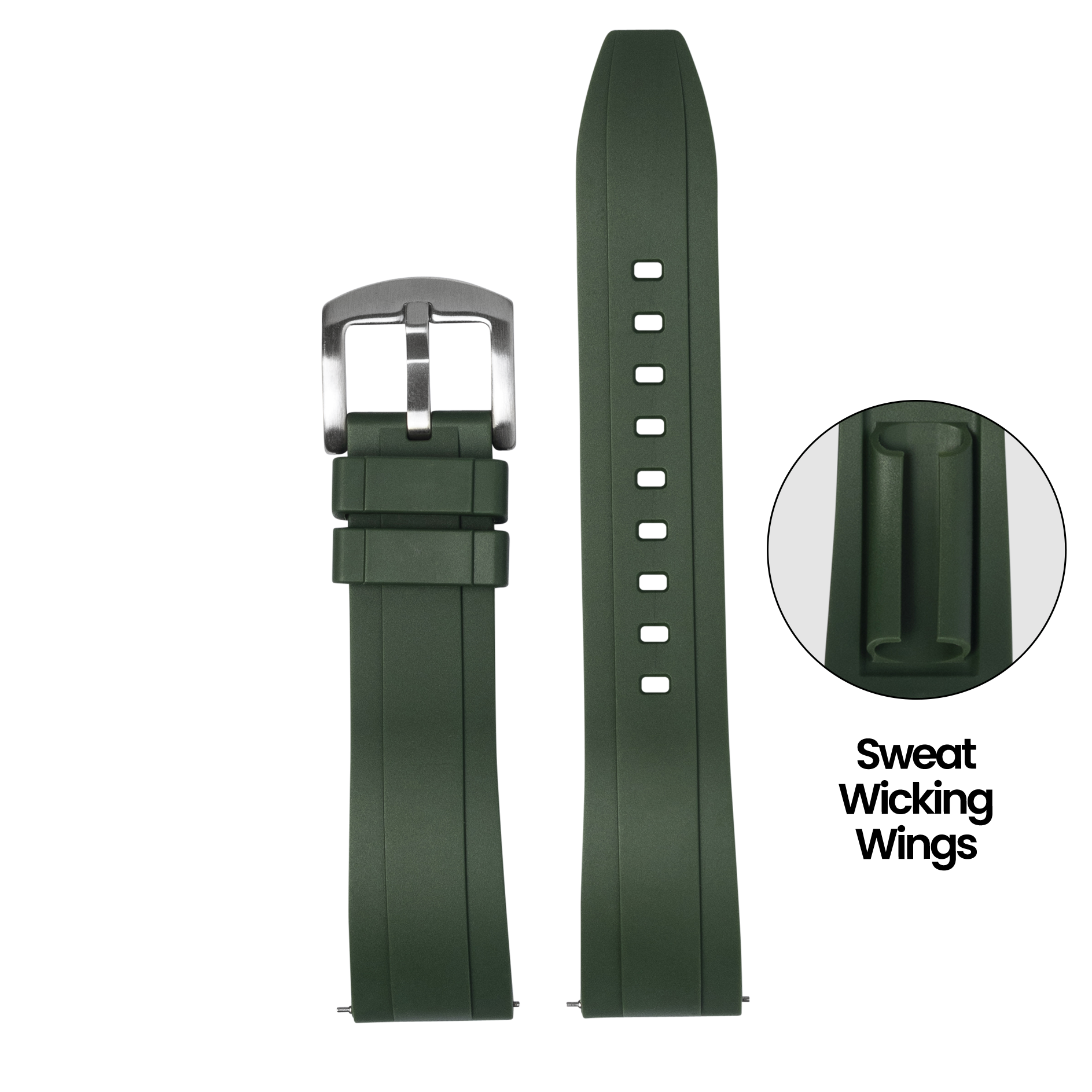 [Tissot Prx 40] Kingston FKM Rubber - Forest Green