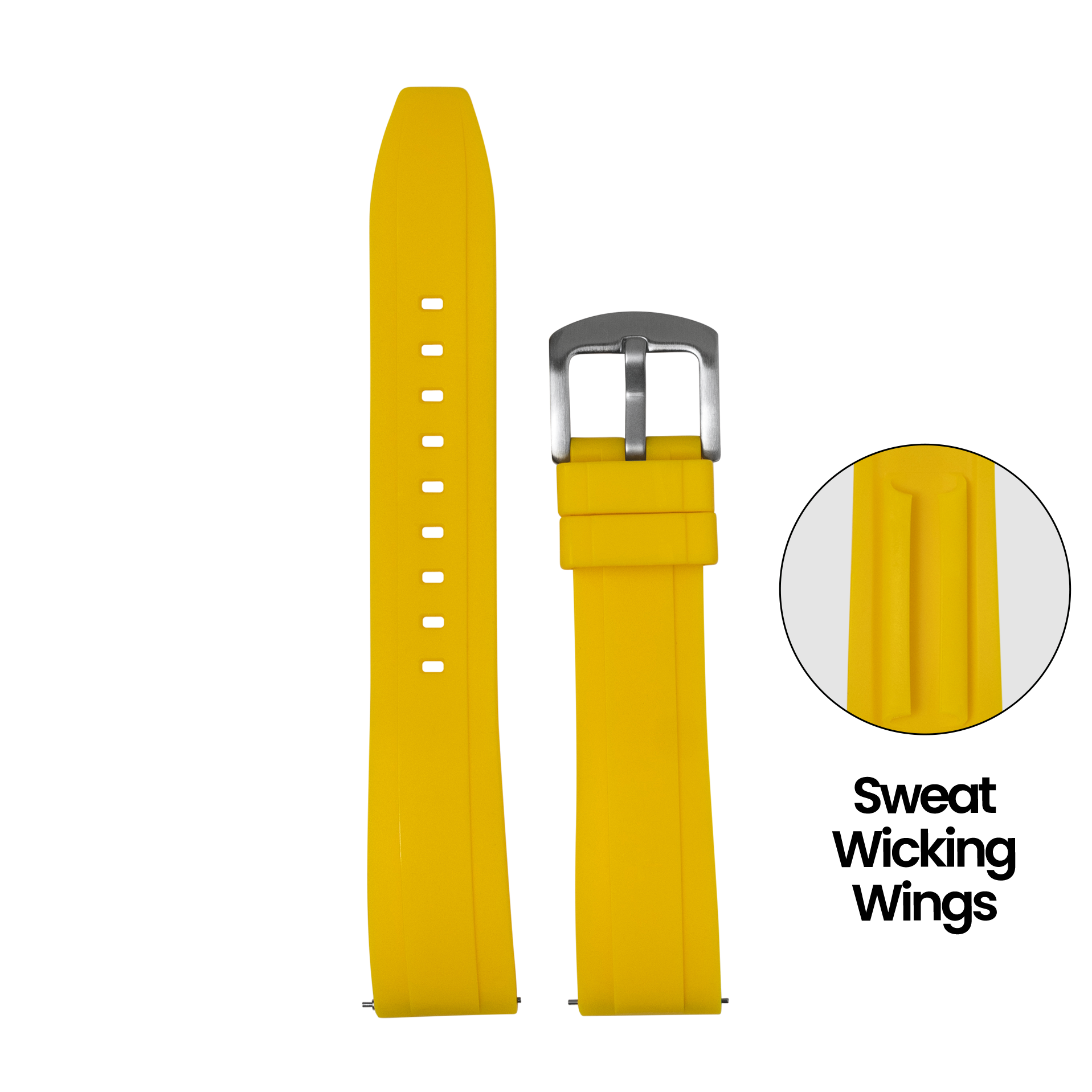 [G-Shock 16mm to 22mm] Kingston FKM Rubber - Yellow