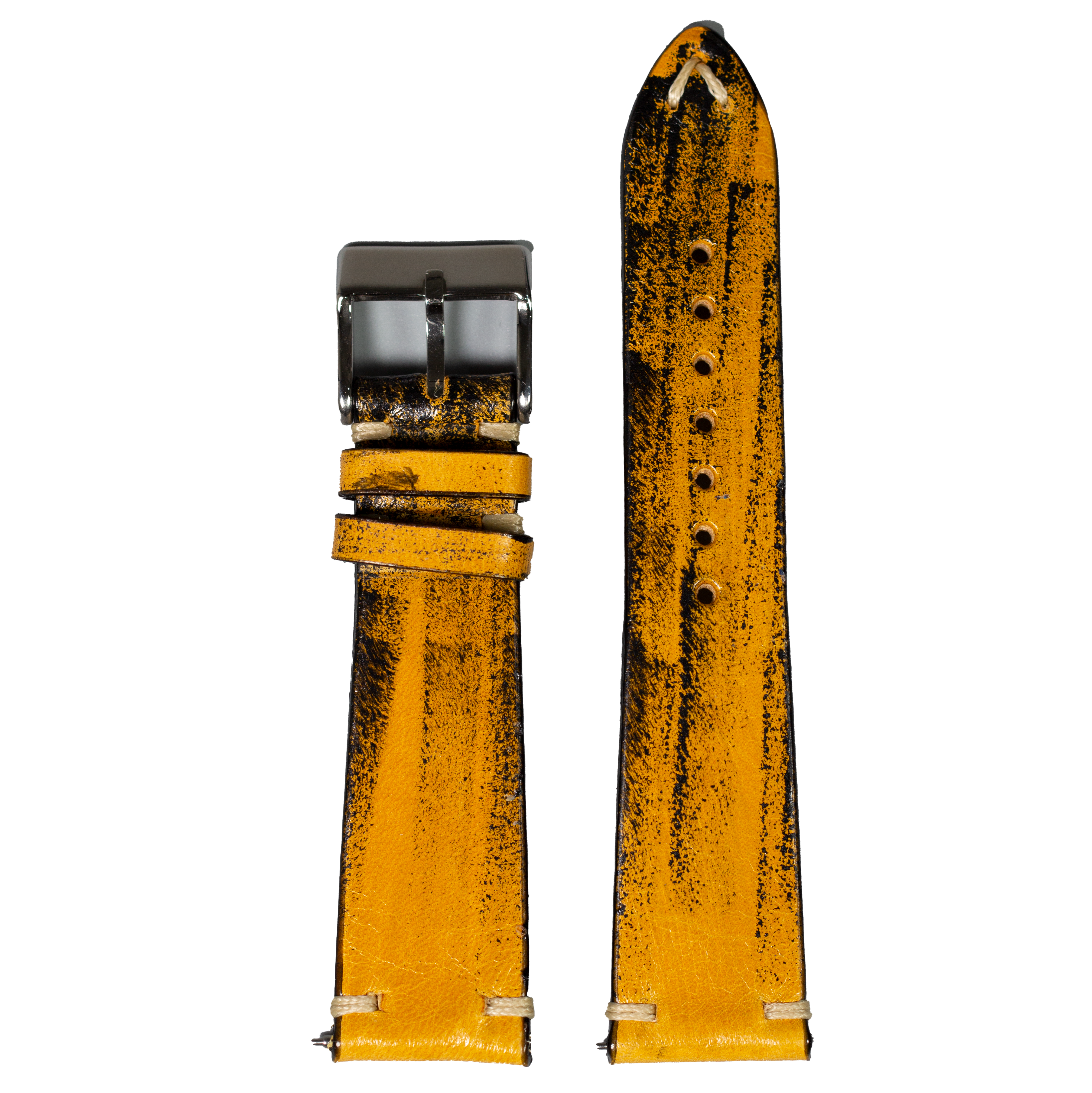 [Galaxy Watch 7 Ultra] Vintage Knotted Leather - Smoked Yellow