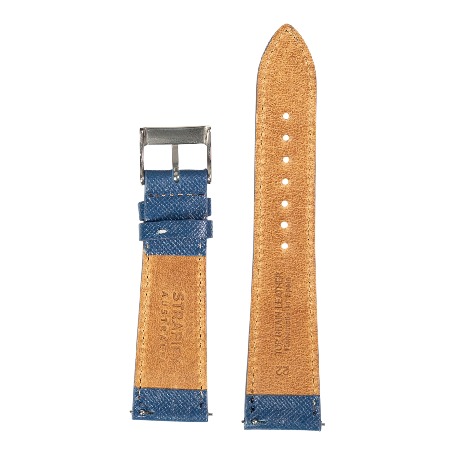 [Fitbit Versa 3 & 4/Sense 1 & 2] Saffiano Leather - Blue