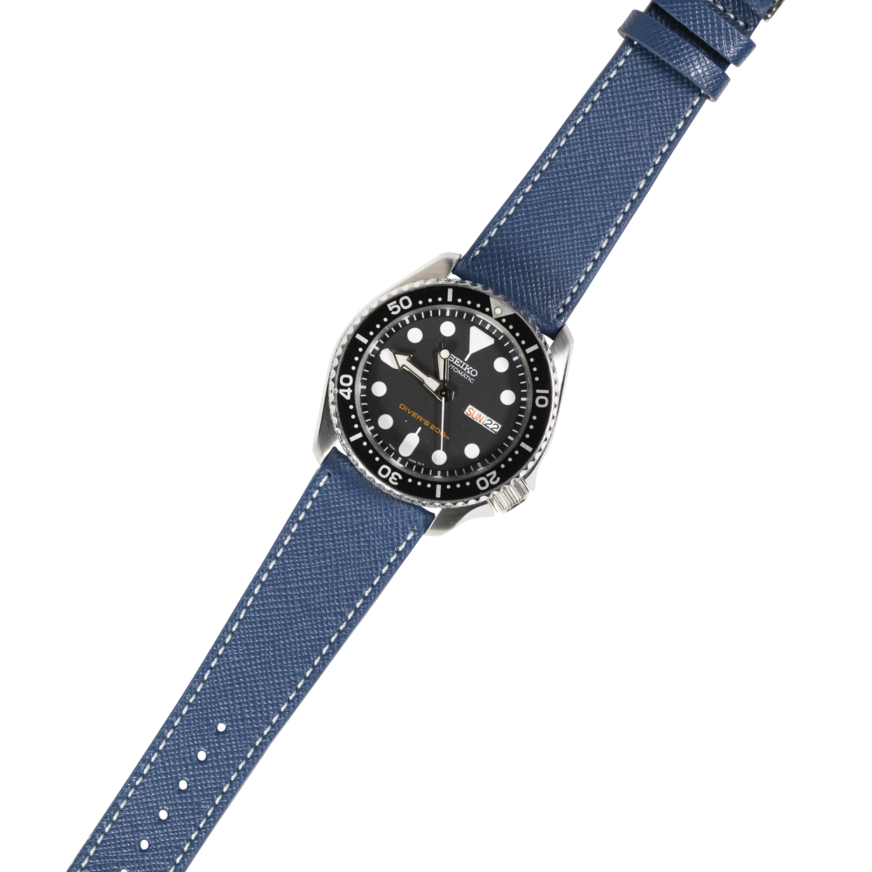 [QuickFit] Saffiano Leather - Navy Blue with White Stitching
