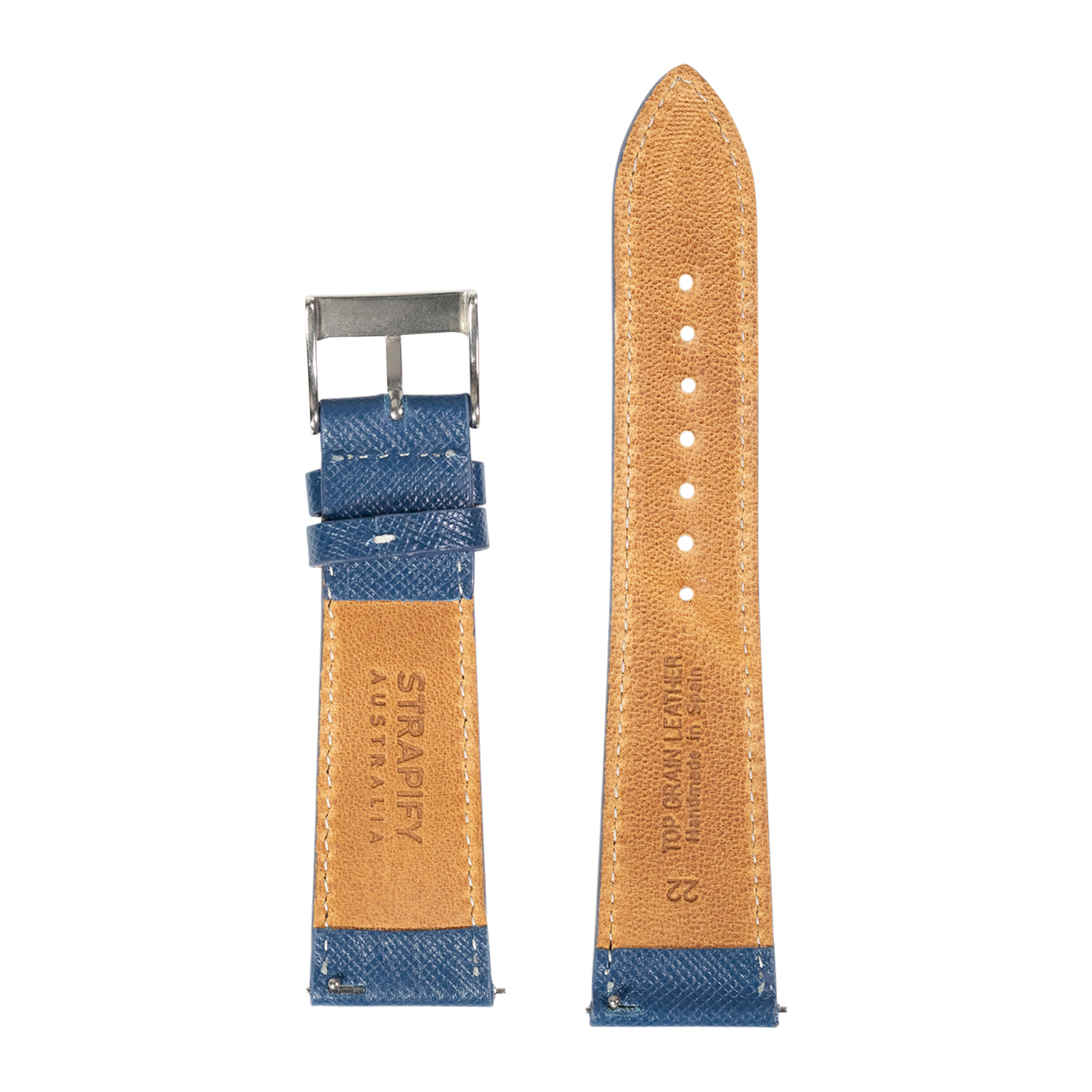 [QuickFit] Saffiano Leather - Navy Blue with White Stitching