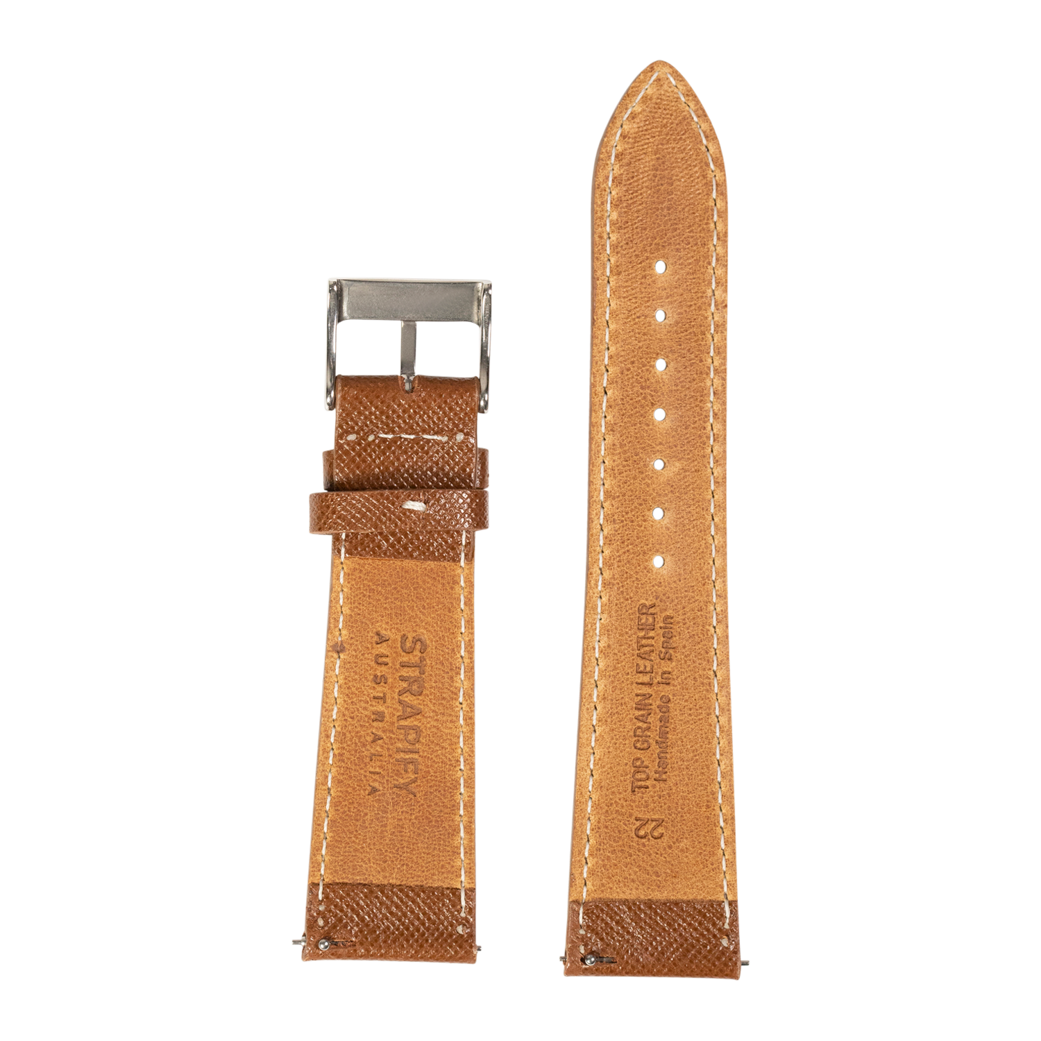 [QuickFit] Saffiano Leather - Brown with White Stitching