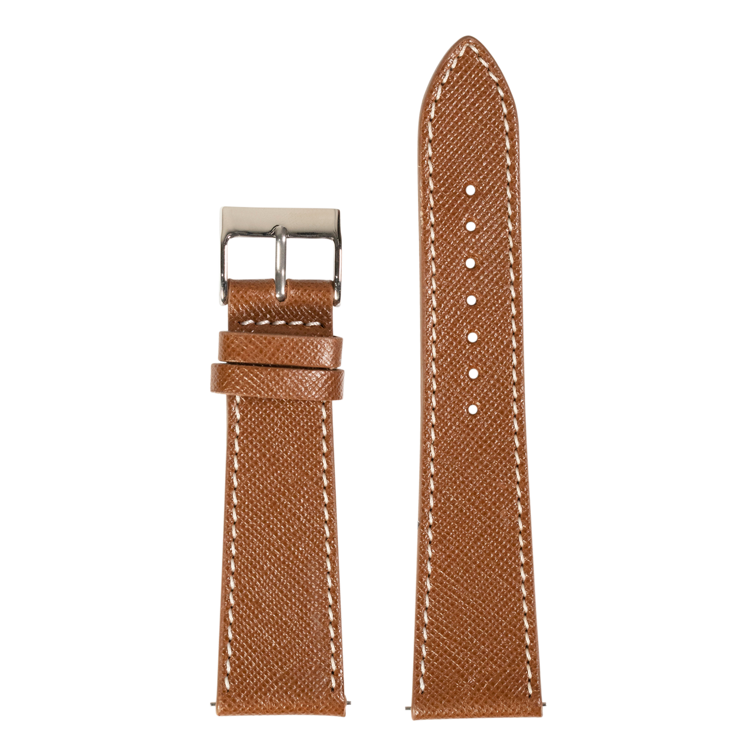 [QuickFit] Saffiano Leather - Brown with White Stitching