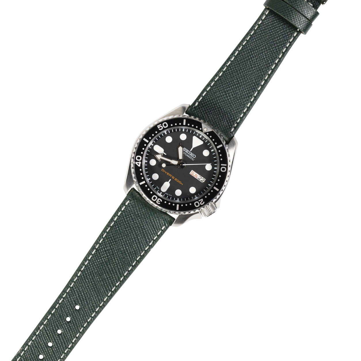 [QuickFit] Saffiano Leather - Forest Green with White Stitching