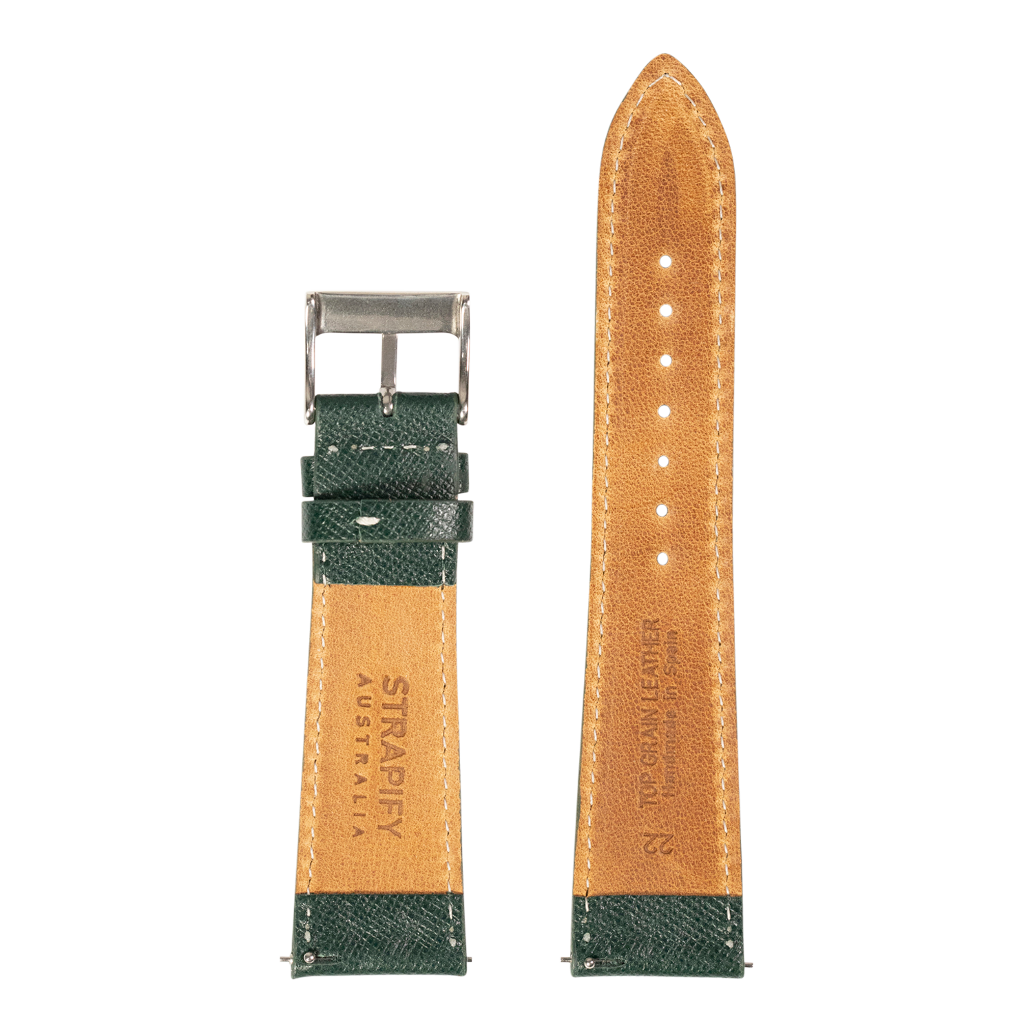 [QuickFit] Saffiano Leather - Forest Green with White Stitching
