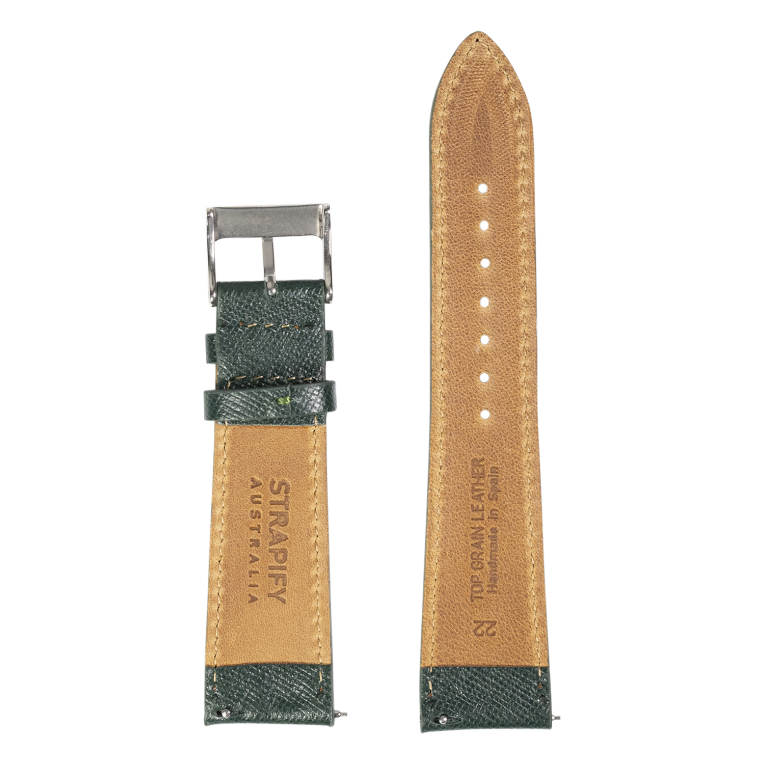 [Fitbit Versa 3 & 4/Sense 1 & 2] Saffiano Leather - Forest Green