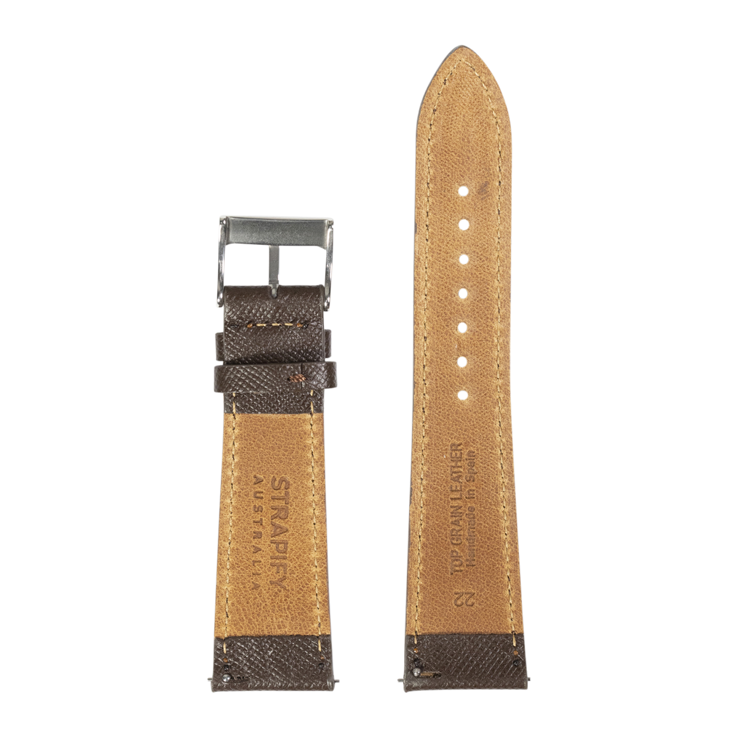 [Fitbit Versa 3 & 4/Sense 1 & 2] Saffiano Leather - Dark Brown
