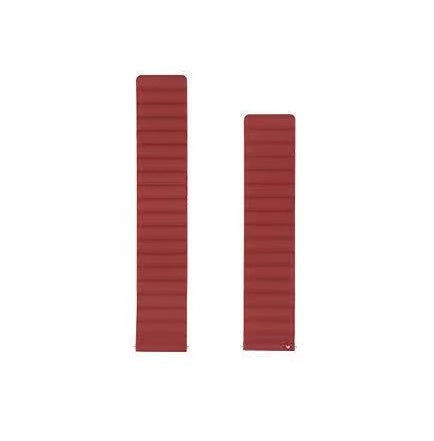 Red silicone magnetic loop watch band with quick release mechanism in two sizes