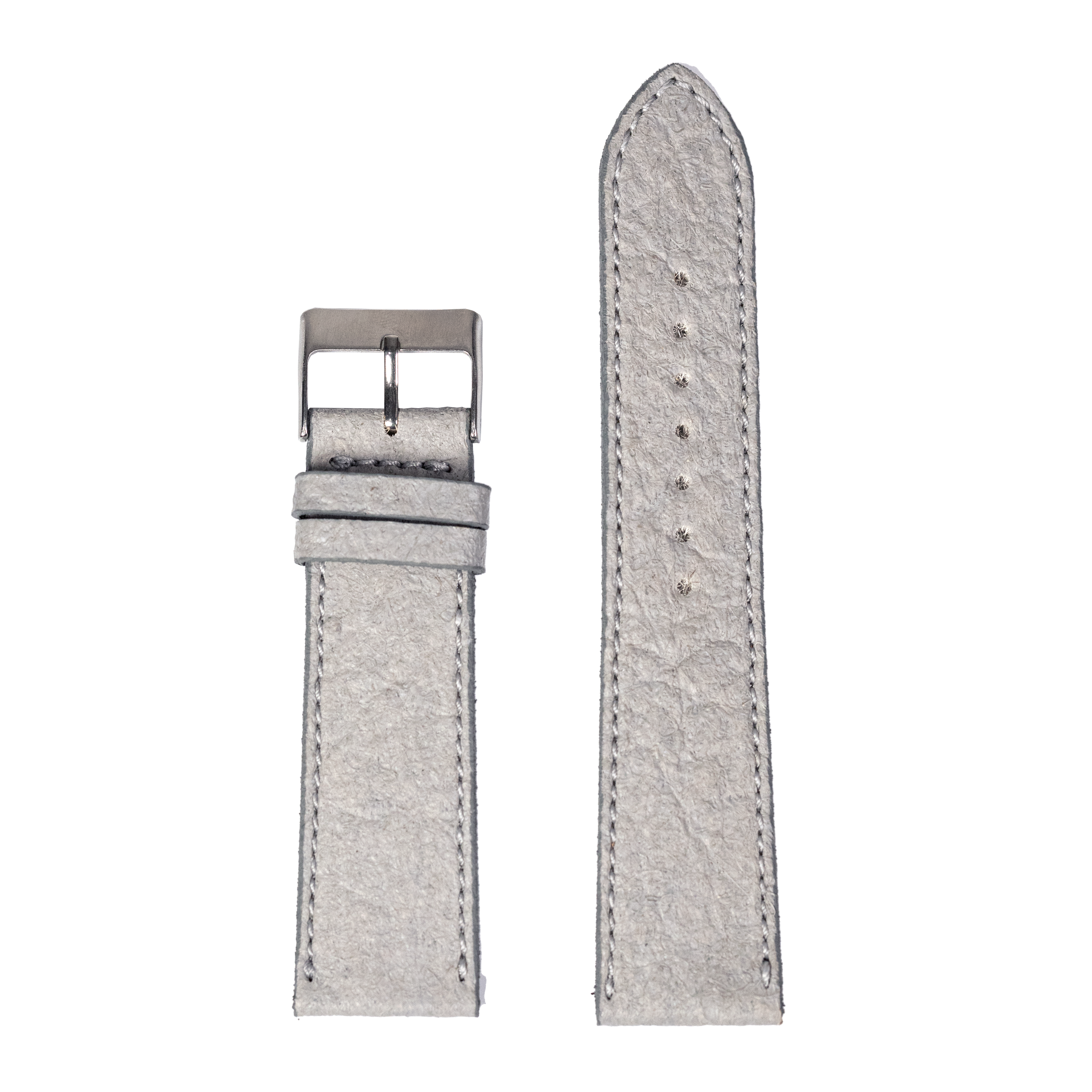 [Garmin Forerunner 220/ 230/ 235/ 620/ 630/ 735XT] Pineapple Vegan Leather - Grey | White Stitching