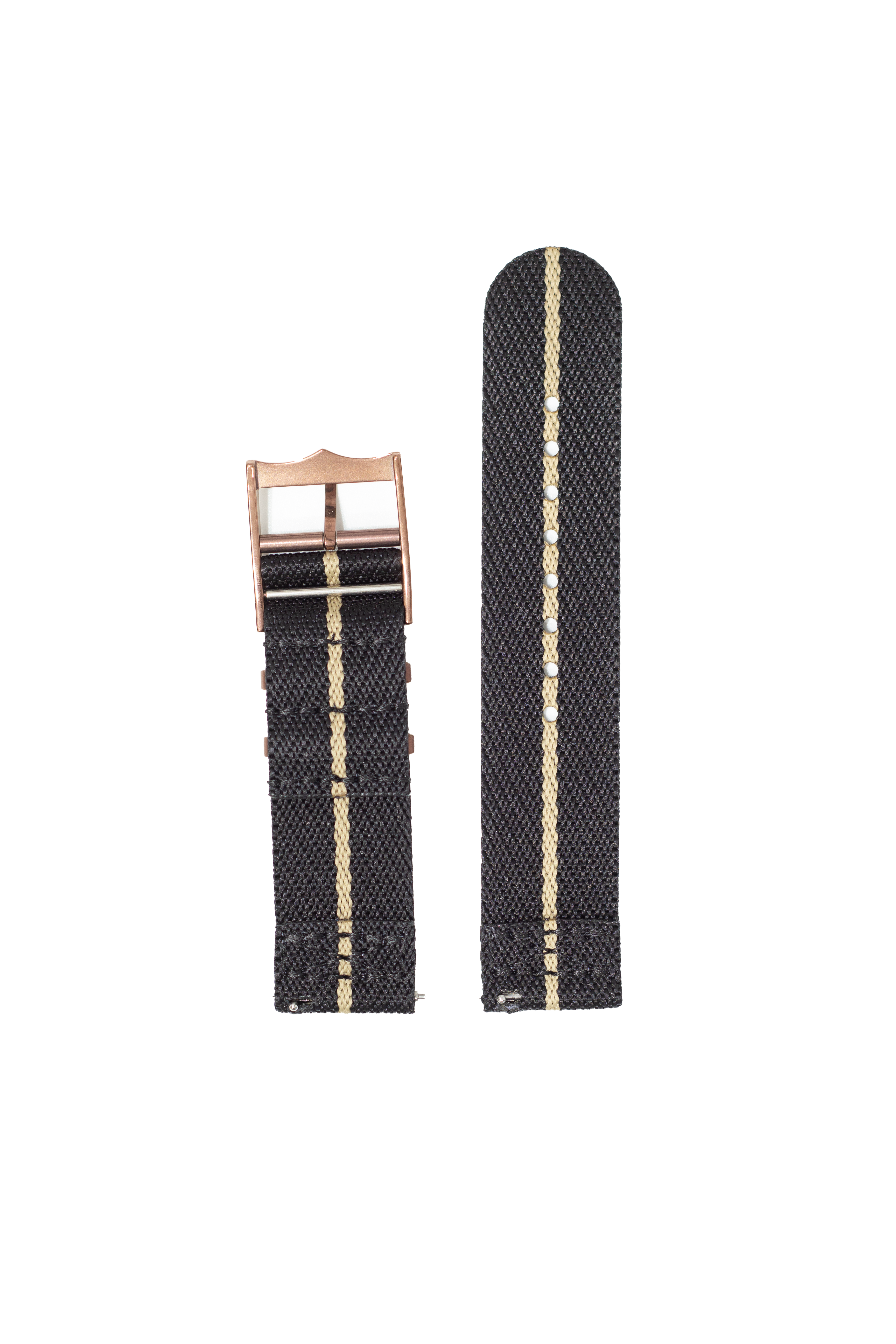 [Fitbit Versa 3 & 4/Sense 1 & 2] Cross Militex - Black / Wheat [Bronze Coloured Hardware]