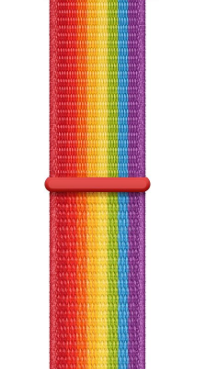 Rainbow pride sports loop with red quick release buckle for smartwatch bands