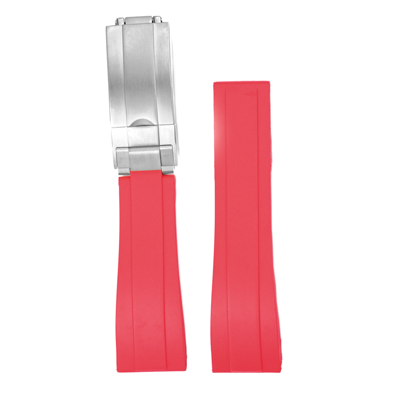 Vulcanised Rubber with Oyster Clasp - Red