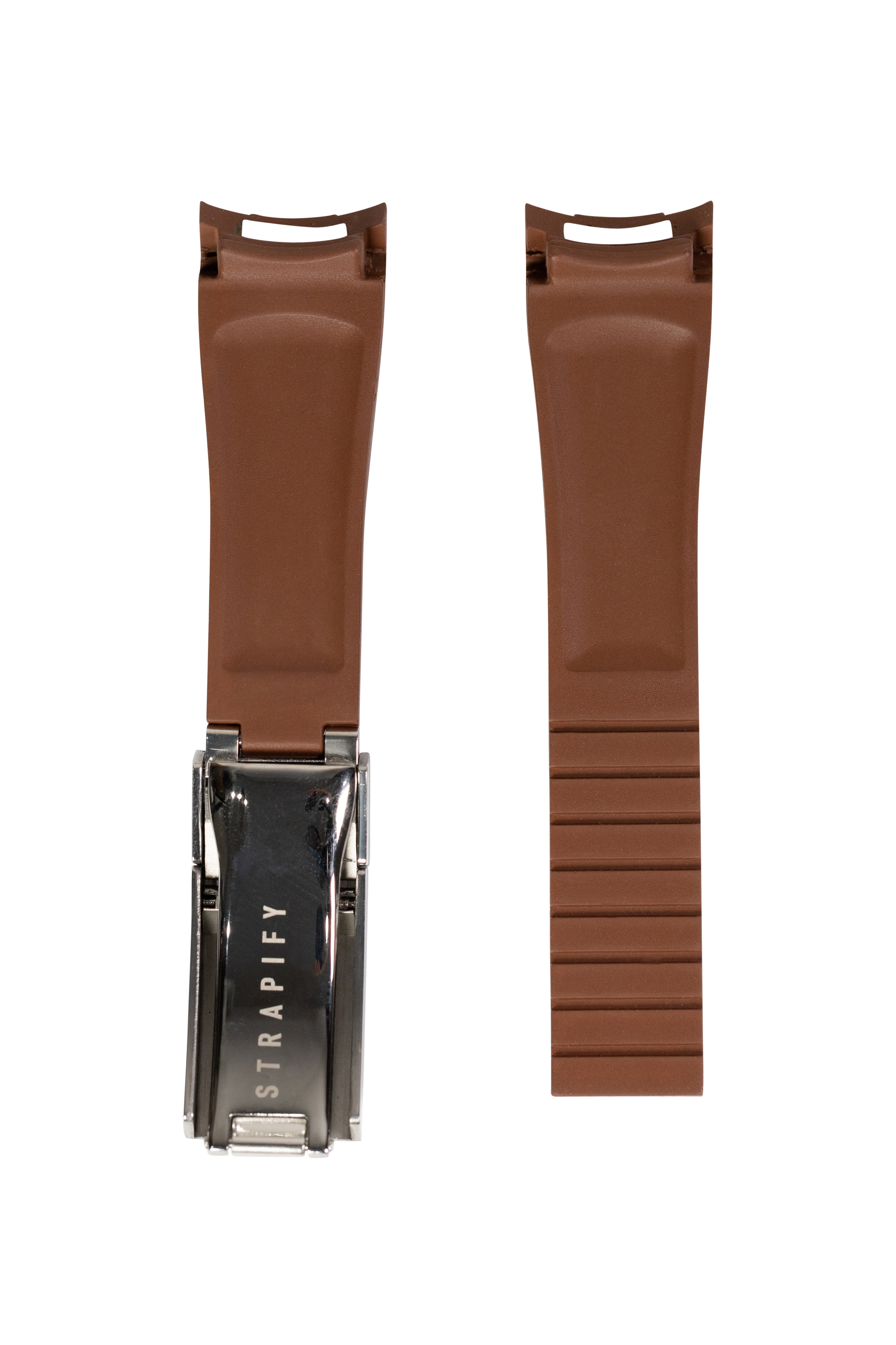 [Curved] Vulcanised Rubber with Oyster Clasp  - Brown