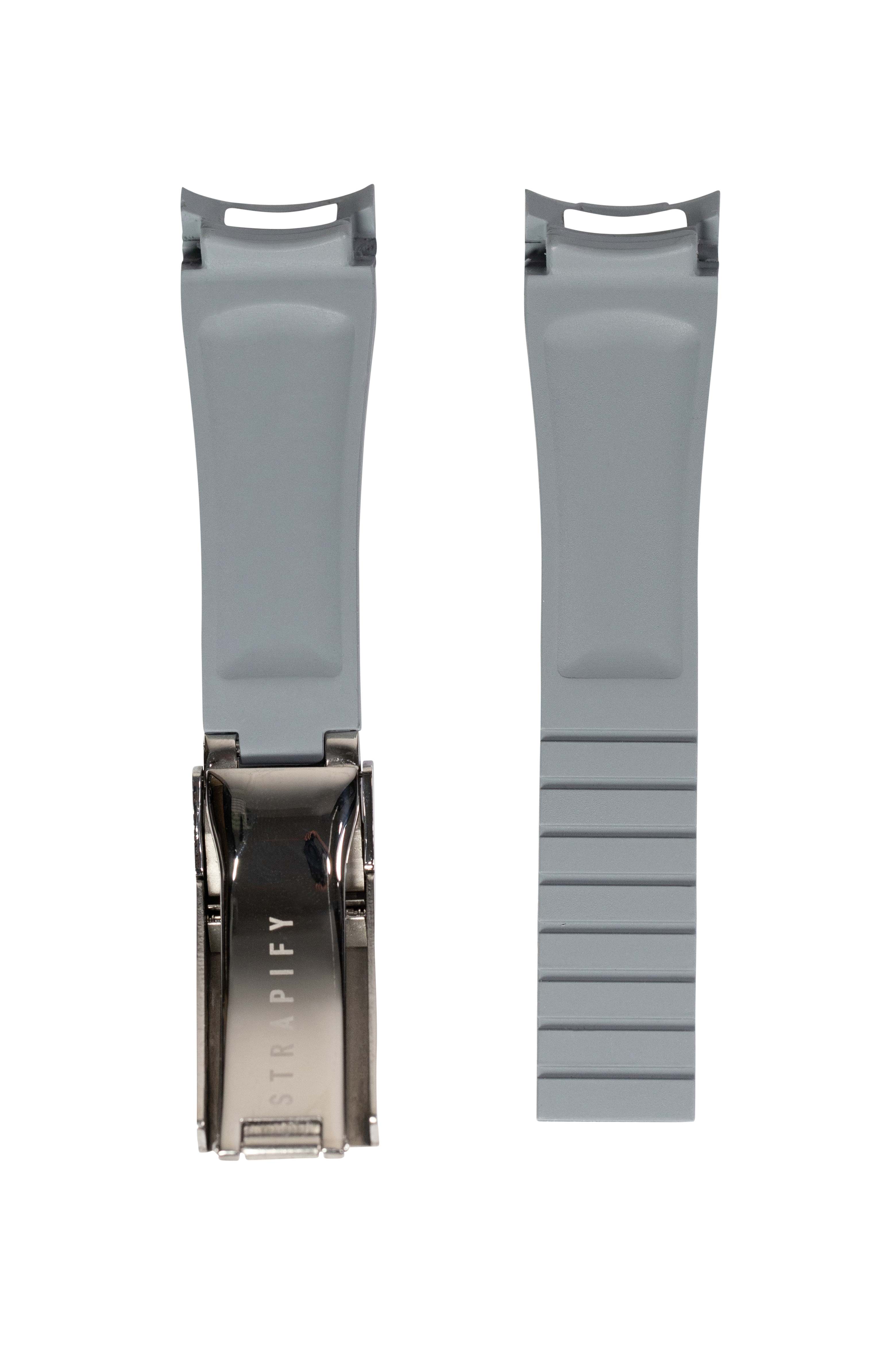 [Curved] Vulcanised Rubber with Oyster Clasp  - Grey
