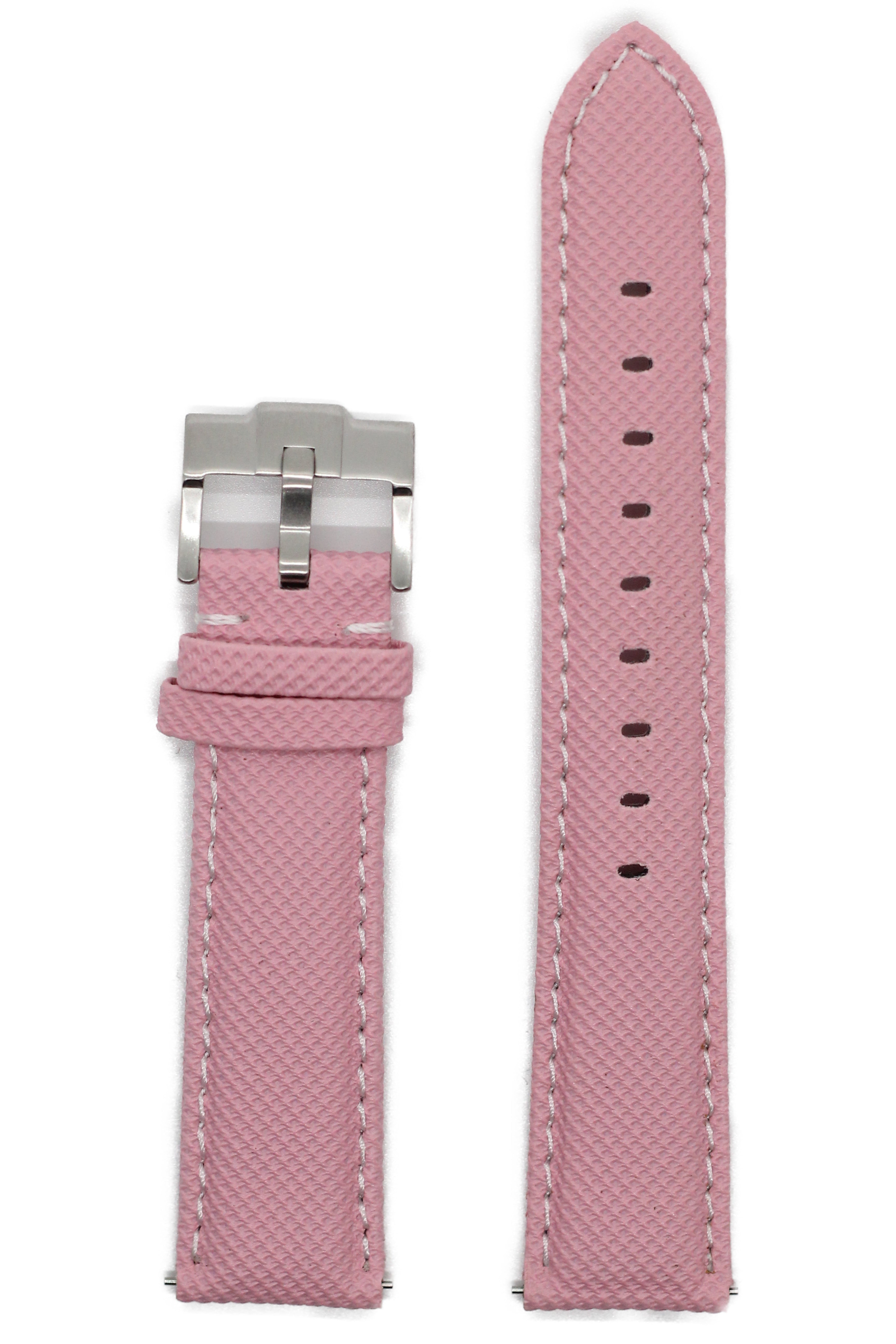 [Fitbit Versa 3 & 4/Sense 1 & 2] Sailcloth - Pink | White Stitching