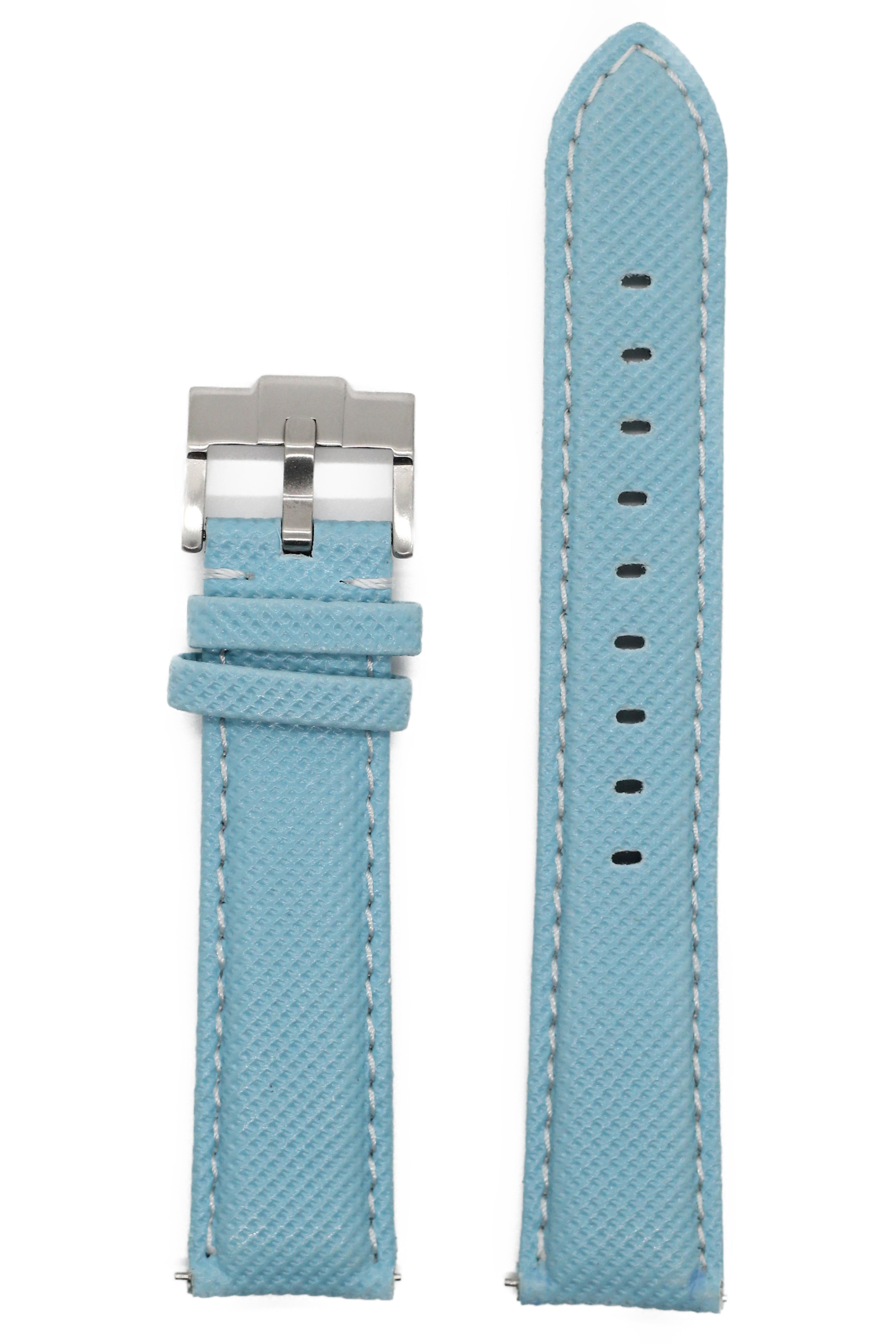 [Fitbit Versa 3 & 4/Sense 1 & 2] Sailcloth - Sky Blue | White Stitching