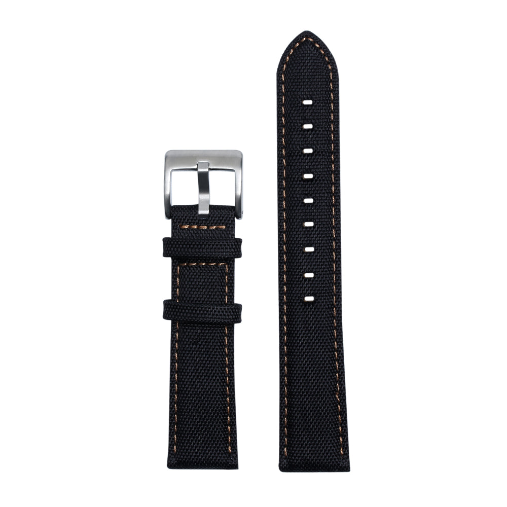 [Garmin Forerunner 220/ 230/ 235/ 620/ 630/ 735XT] Sailcloth - Black | Gold Stitching