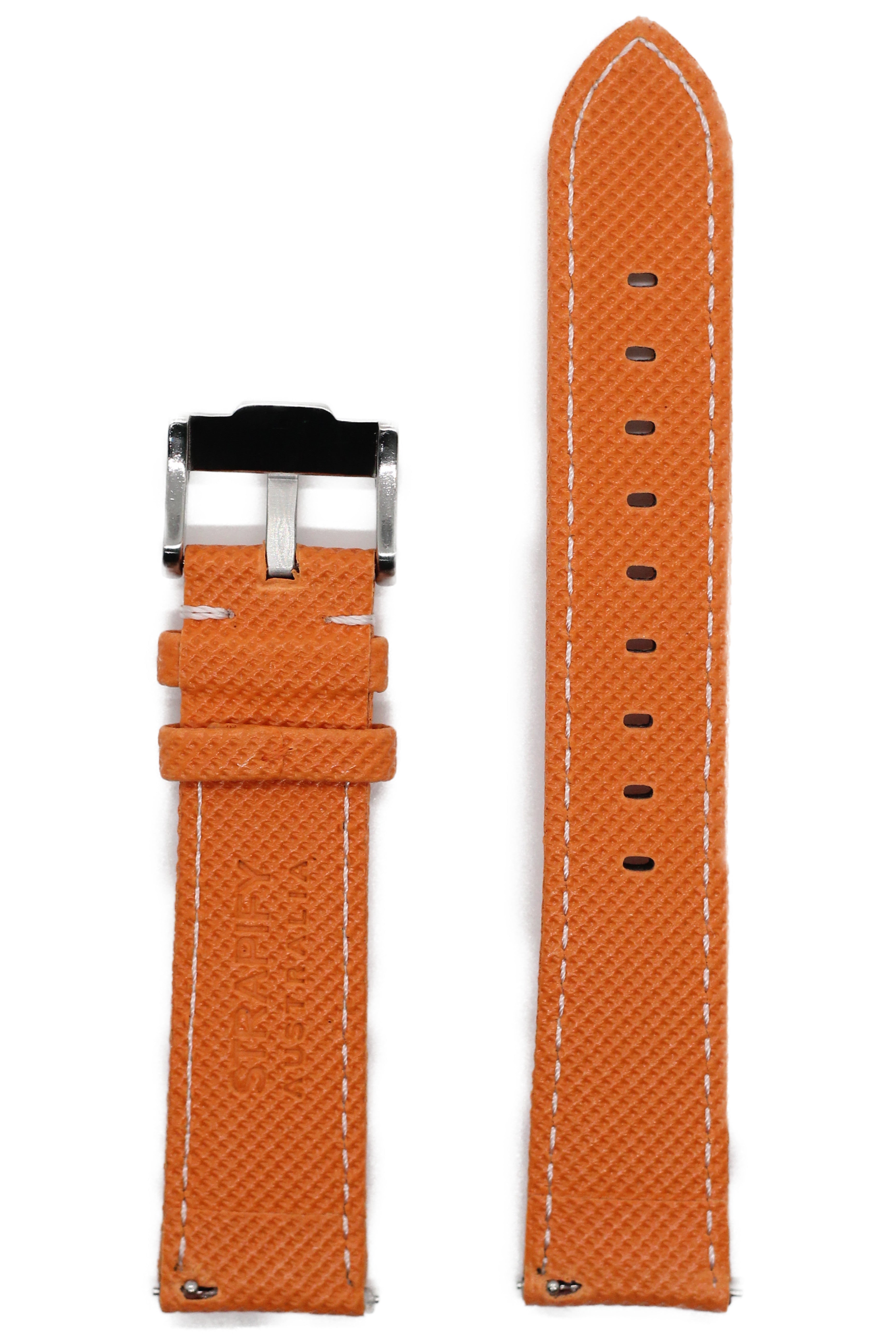 [Fitbit Charge 3 / 4] Sailcloth - Orange | White Stitching