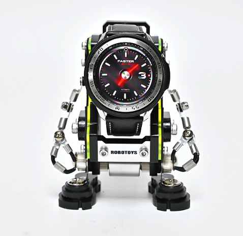 [RoboToys] Watch Stand - NanoBot - Saffiano Silver