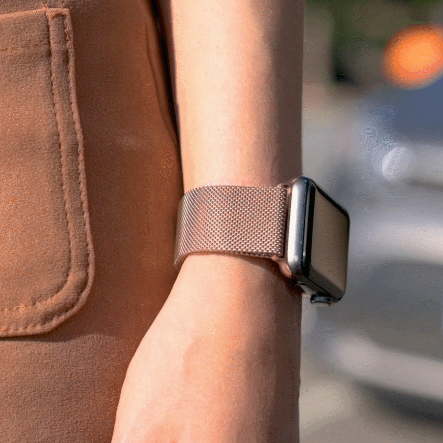 Rose gold apple watch with milanese loop hotsell