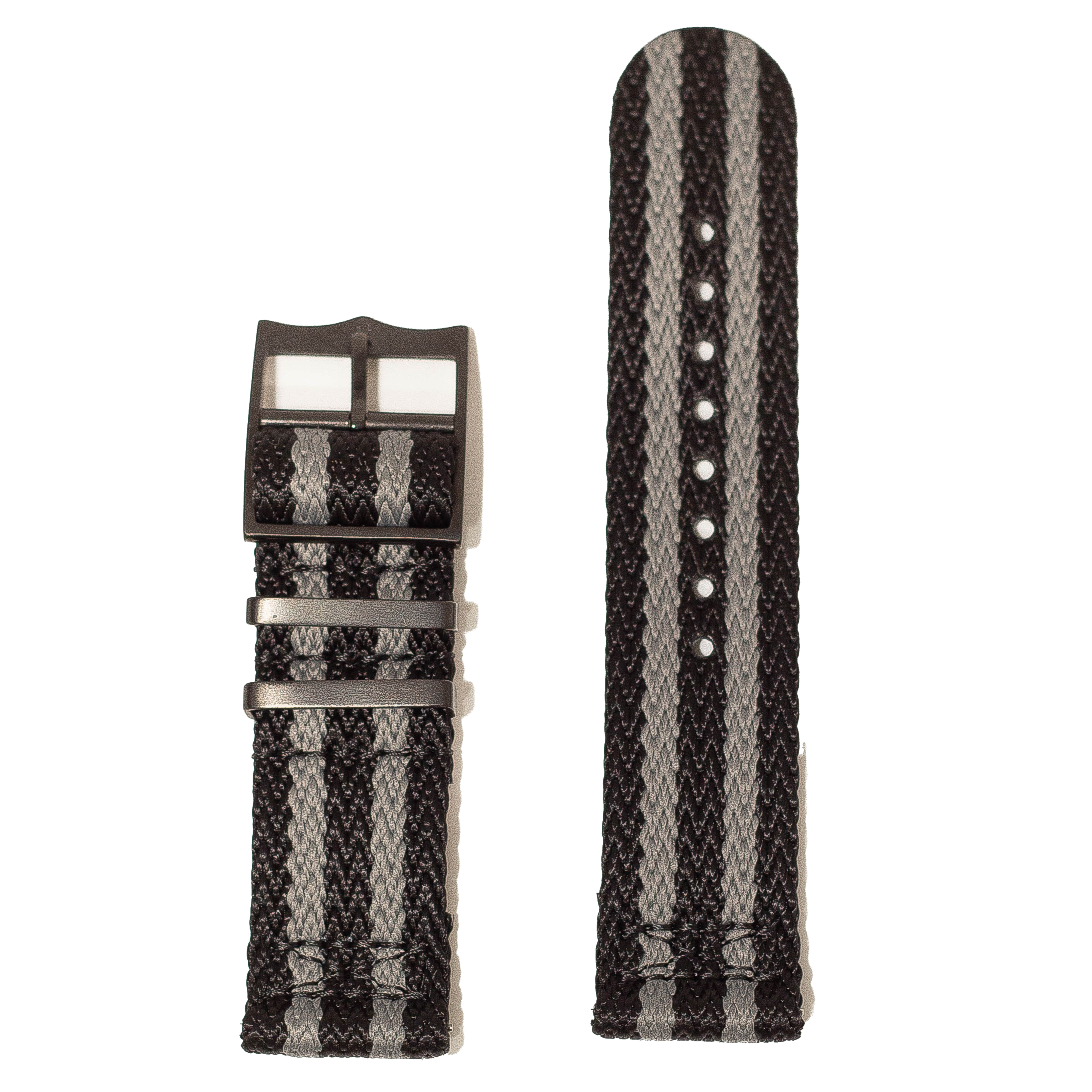 [Fitbit Versa 3 & 4/Sense 1 & 2] Sharktooth Militex - Stealth Bond (Black/Grey) [Black Hardware]