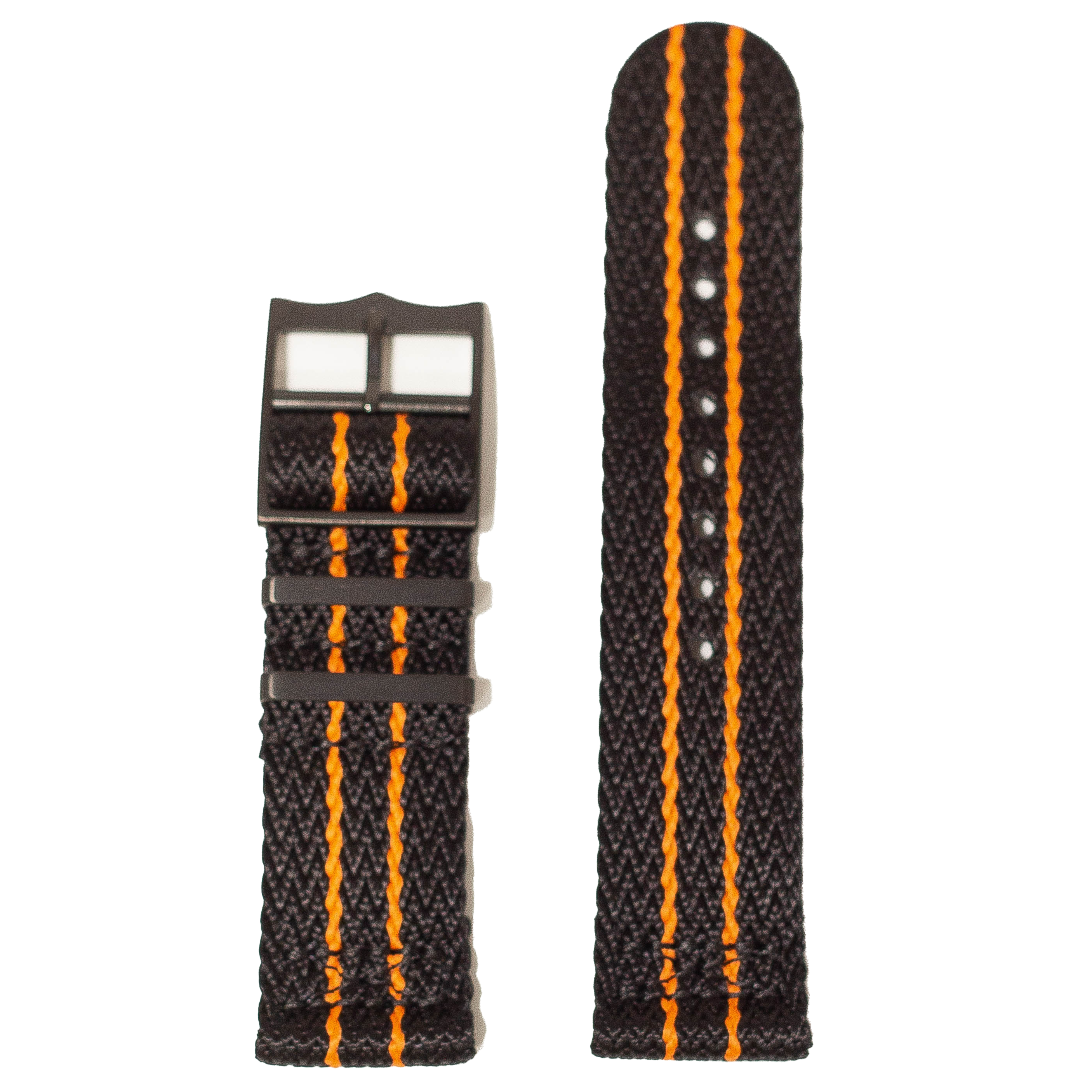 [Fitbit Versa 3 & 4/Sense 1 & 2] Sharktooth Militex - Stealth Black/Orange [Black Hardware]