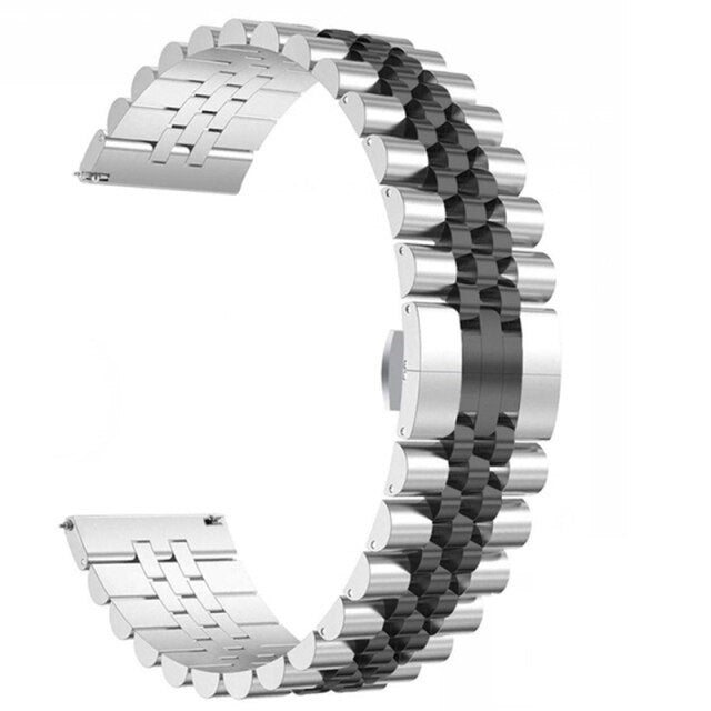 [Fitbit Versa 3 & 4/Sense 1 & 2] Jubilee Bracelet - Silver/Black
