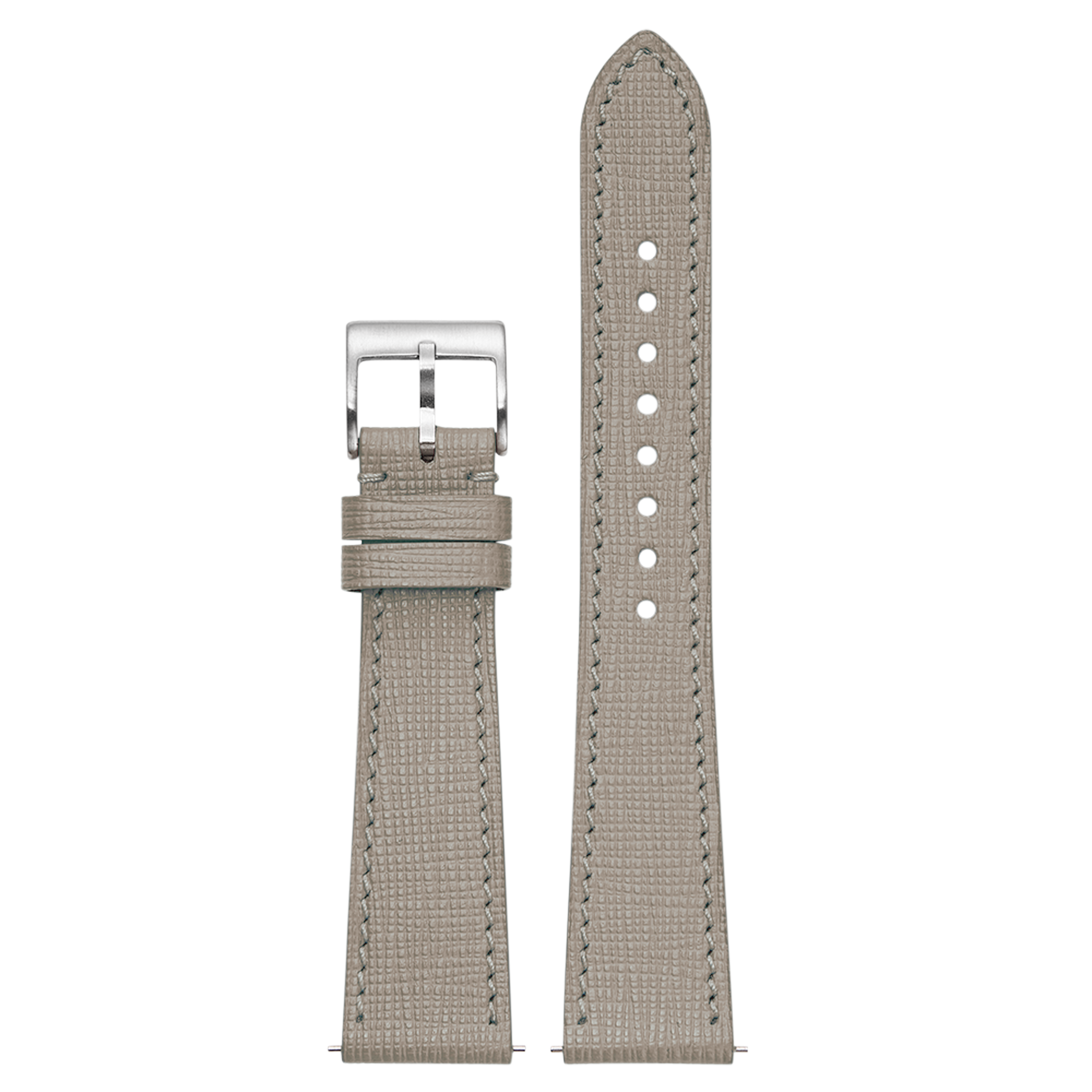 [Fitbit Versa 3 & 4/Sense 1 & 2] Chevre Saffiano Leather - Taupe Grey