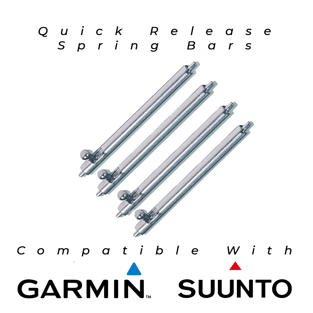 4x Quick Release Spring Bars - Suitable for Garmin & Suunto Watches