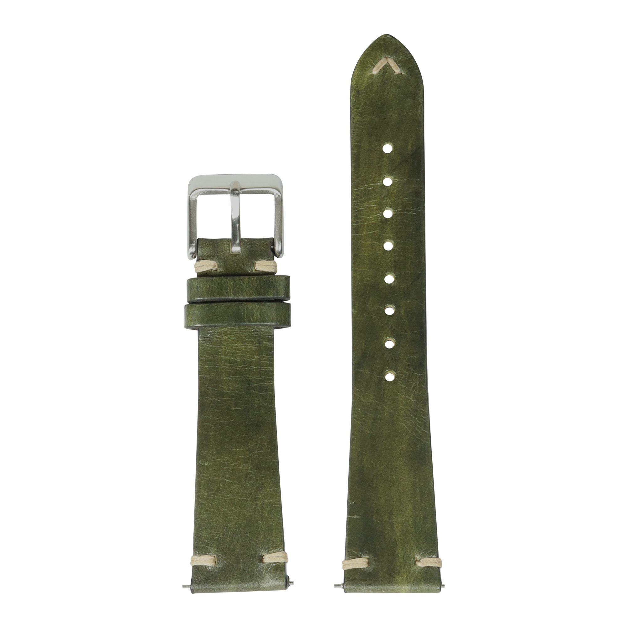 [QuickFit] Vintage Knotted Leather - Smoked Amazon Green
