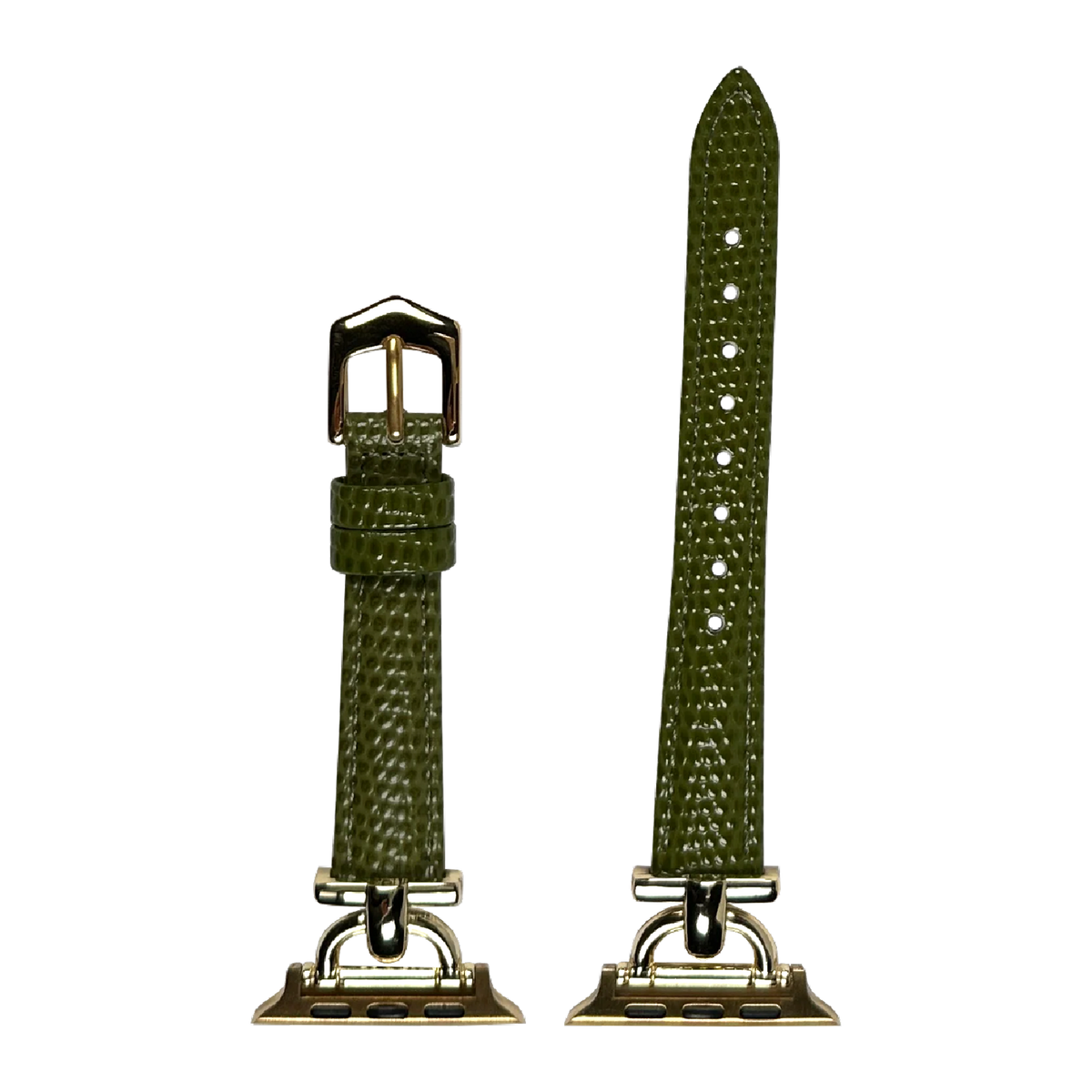 strapviz-pair:olive-green-lizard-gold