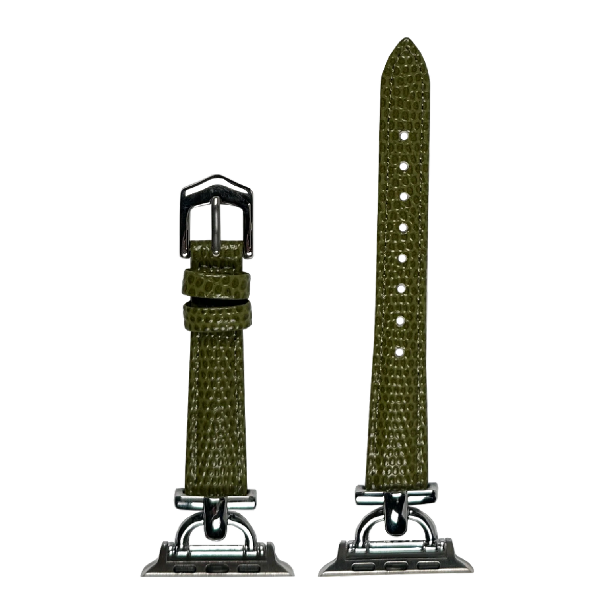 strapviz-pair:olive-green-lizard-silver