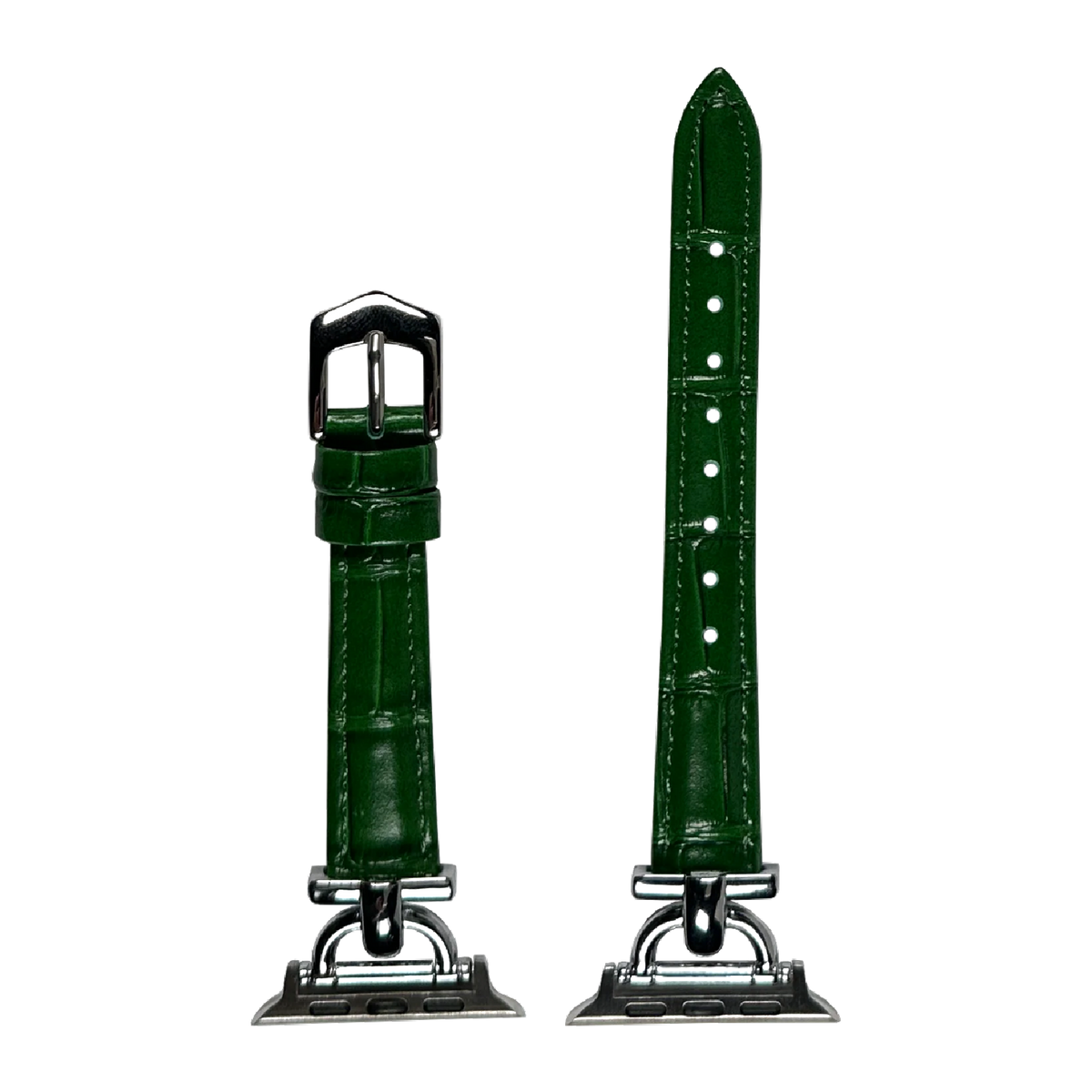 strapviz-pair:green-alligator-silver