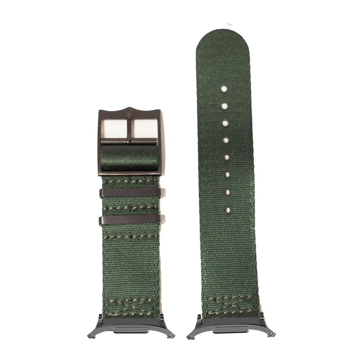 Ultra Militex - Forest Green [Black Hardware] for the Galaxy Watch 8, 9 and Ultra with Grey adapter fitted
