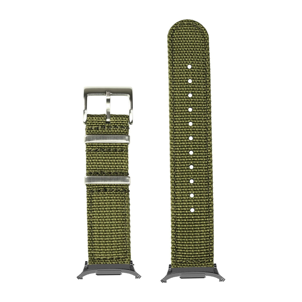 Alpha Militex - Army Green for the Galaxy Watch 8, 9 and Ultra with Grey adapter fitted