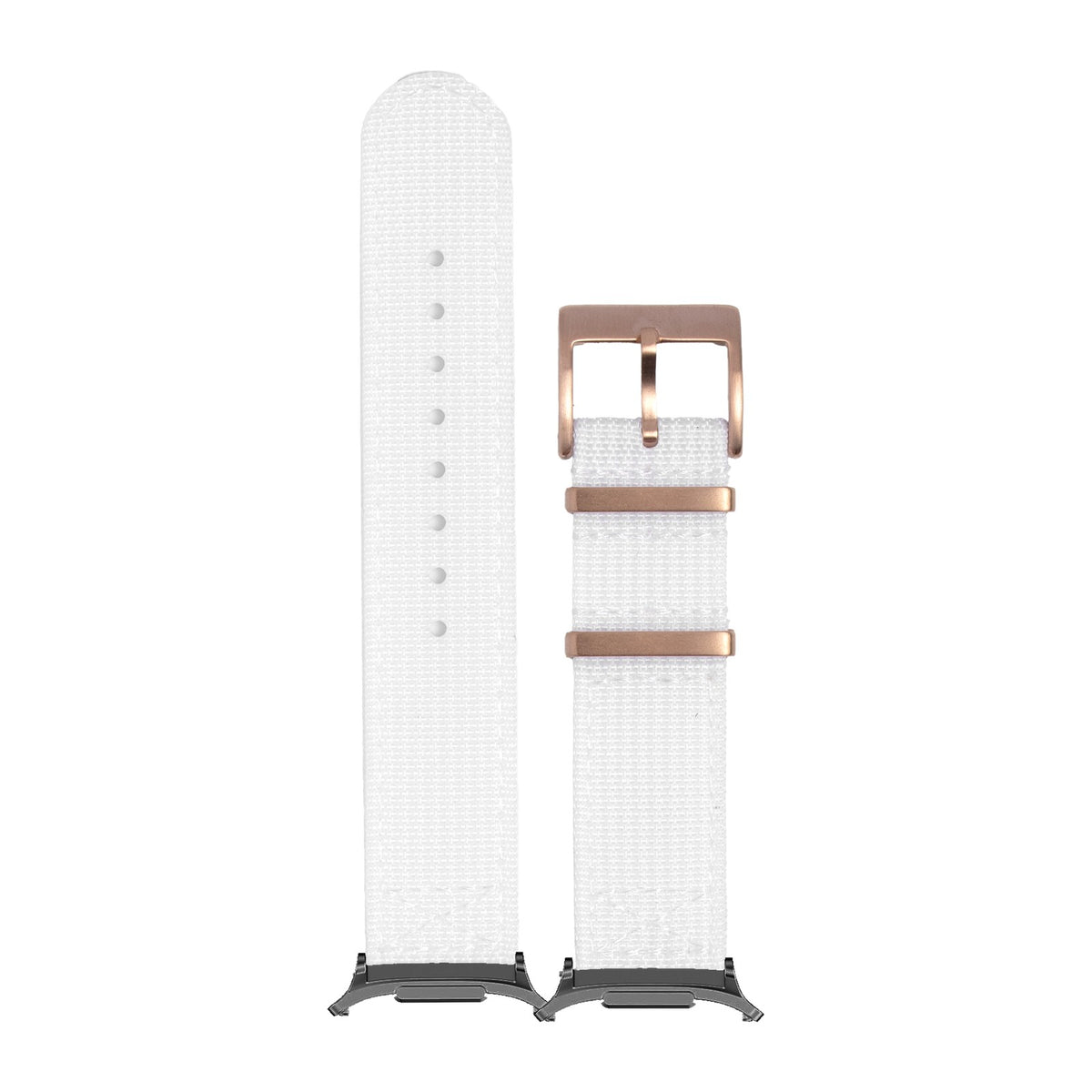 Alpha Militex - White - Small/Medium for the Galaxy Watch 8, 9 and Ultra with Grey adapter fitted