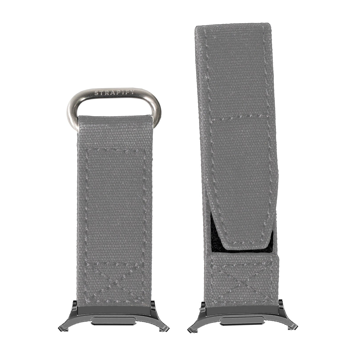 Military Velcro - Grey for the Galaxy Watch 8, 9 and Ultra with Grey adapter fitted
