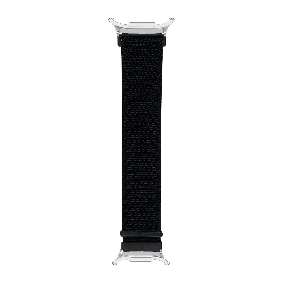 Sports Loop (Velcro) Stealth Black Silver with Strap Adapter for Galaxy Watch 8-9/Ultra