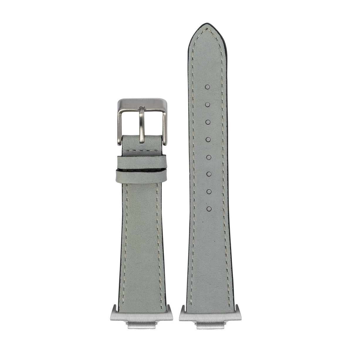 Nubuck Leather - Sky Blue | White Stitching Silver with Strap Adapter for Tissot PRX 40